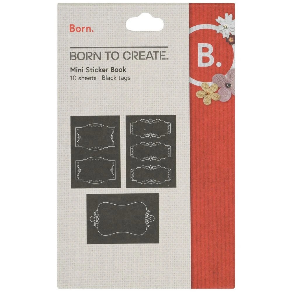1 Born Mini Sticker Book Black Tags, 1 of 2