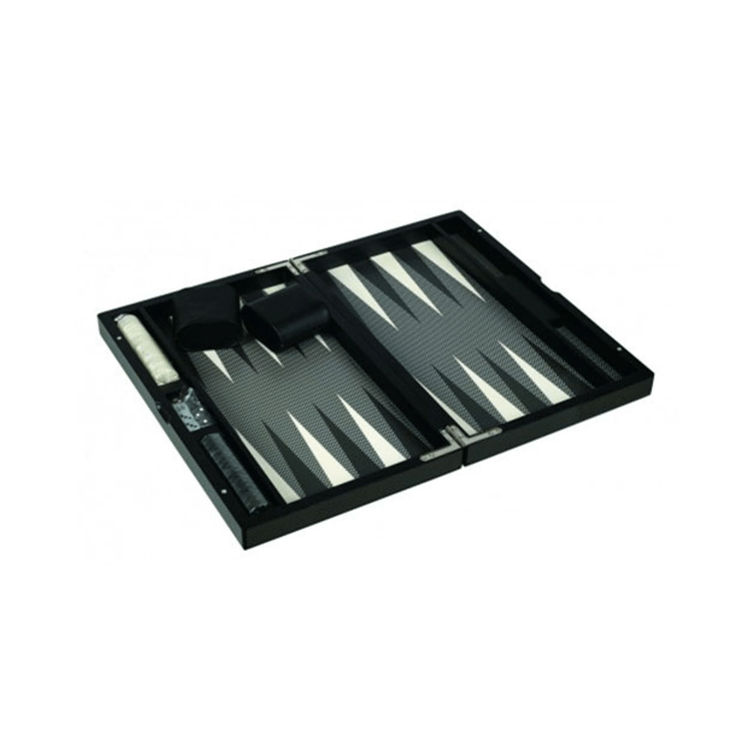 2 Dal Rossi Italy Dal Rossi Carbon Fibre Finish 18'' Backgammon Set, 2 of 3