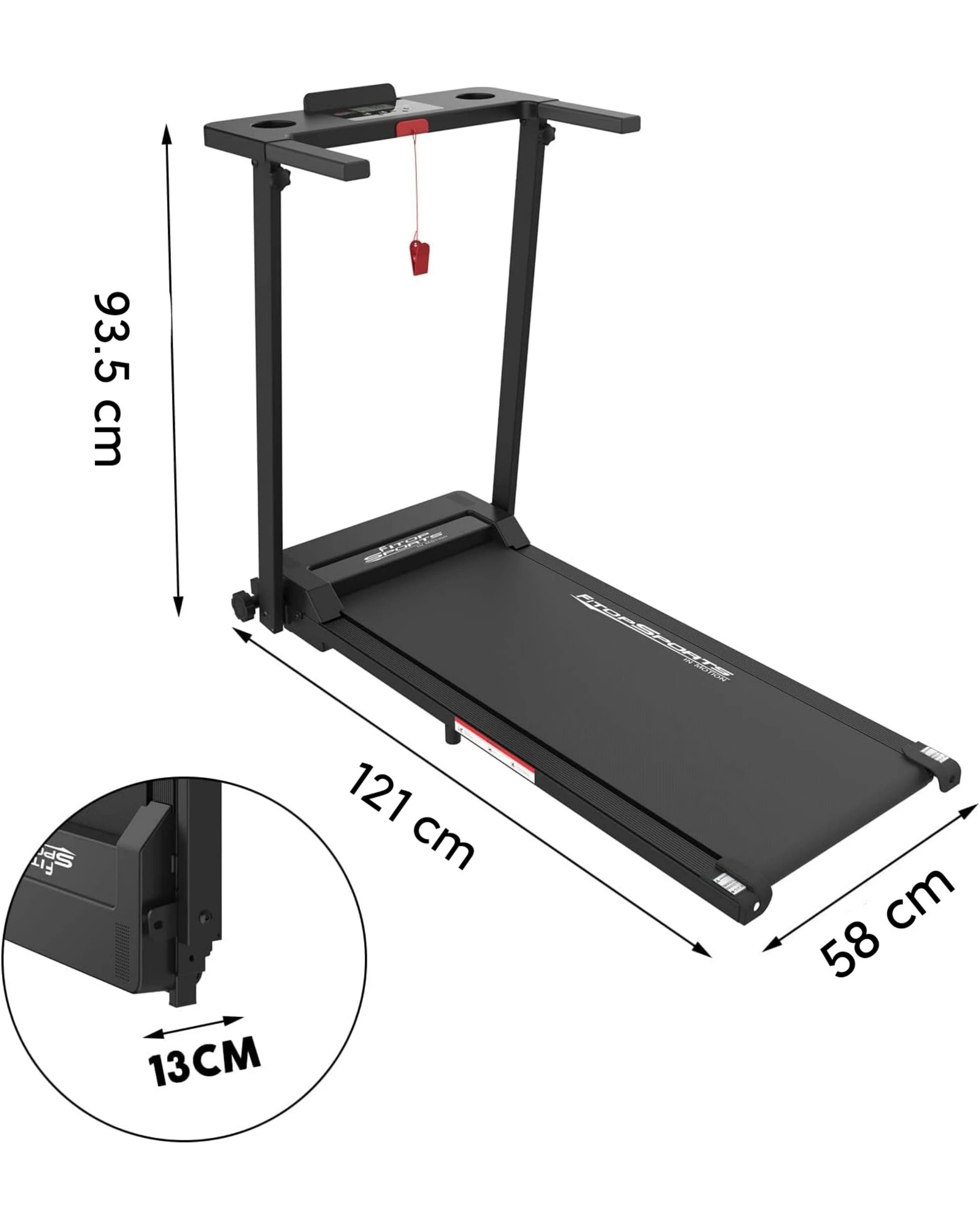 6 Advwin Home Treadmill Folding Walking Running Machine Black - Black, 6 of 6