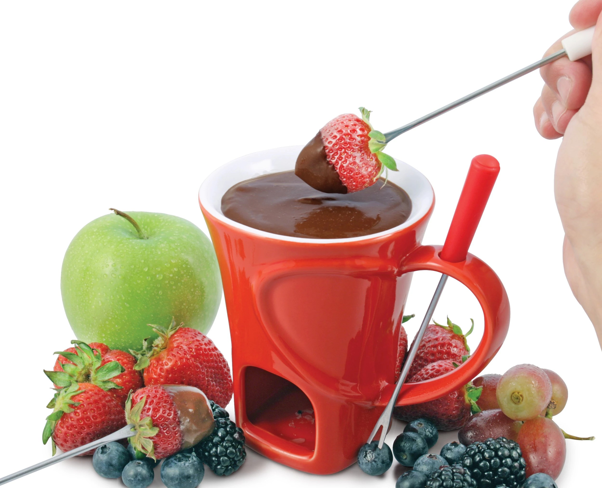 5 Swissmar 4pc Ceramic Chocolate Fondue Mug Set - Red, 5 of 5