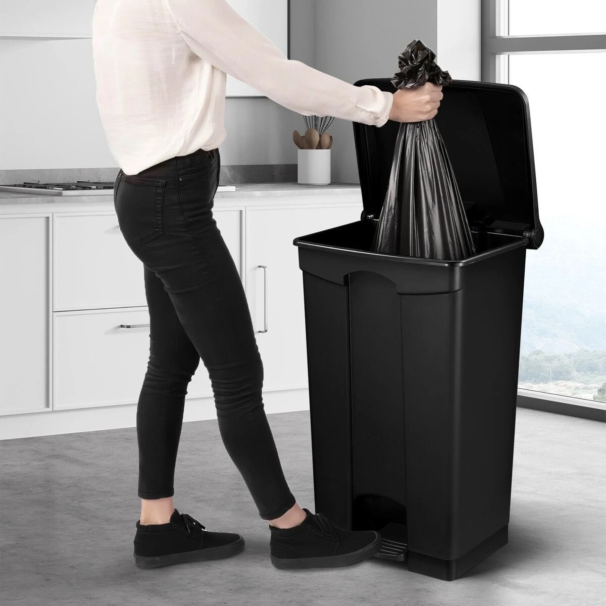 4 LUXSUITE 68L Rubbish Bin Kitchen Compost Dustbin Garbage Trash Waste Recycling Can Pedal Garden Home Office Large, 4 of 6