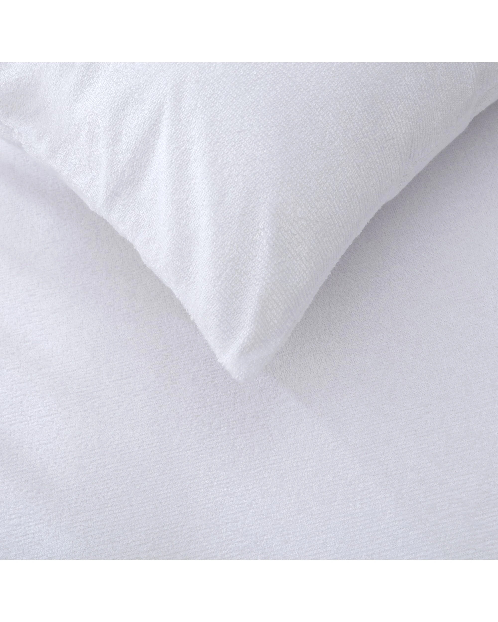 3 Dreamaker Baby Bamboo Terry Baby Waterproof Pillow Protector 2 Pack - COT size - White, 3 of 8
