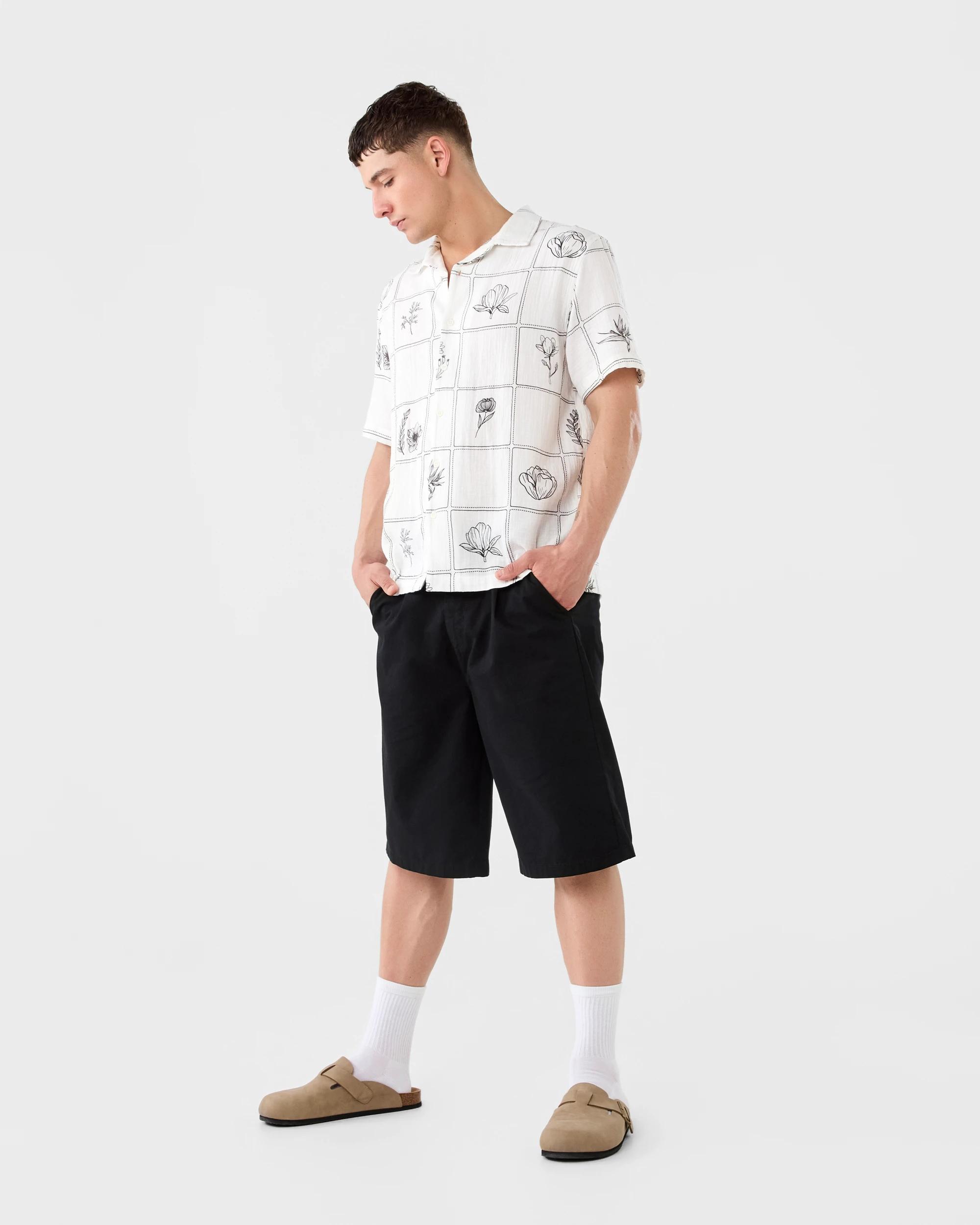 3 Short Sleeve Double Cloth Print Shirt Bge Chk, 3 of 8