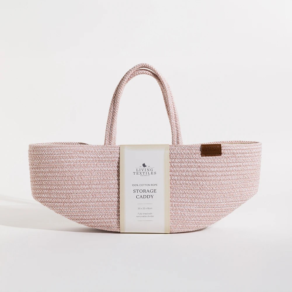 4 Living Textiles Pink Cotton Rope Baby Nappy Caddy, 4 of 4