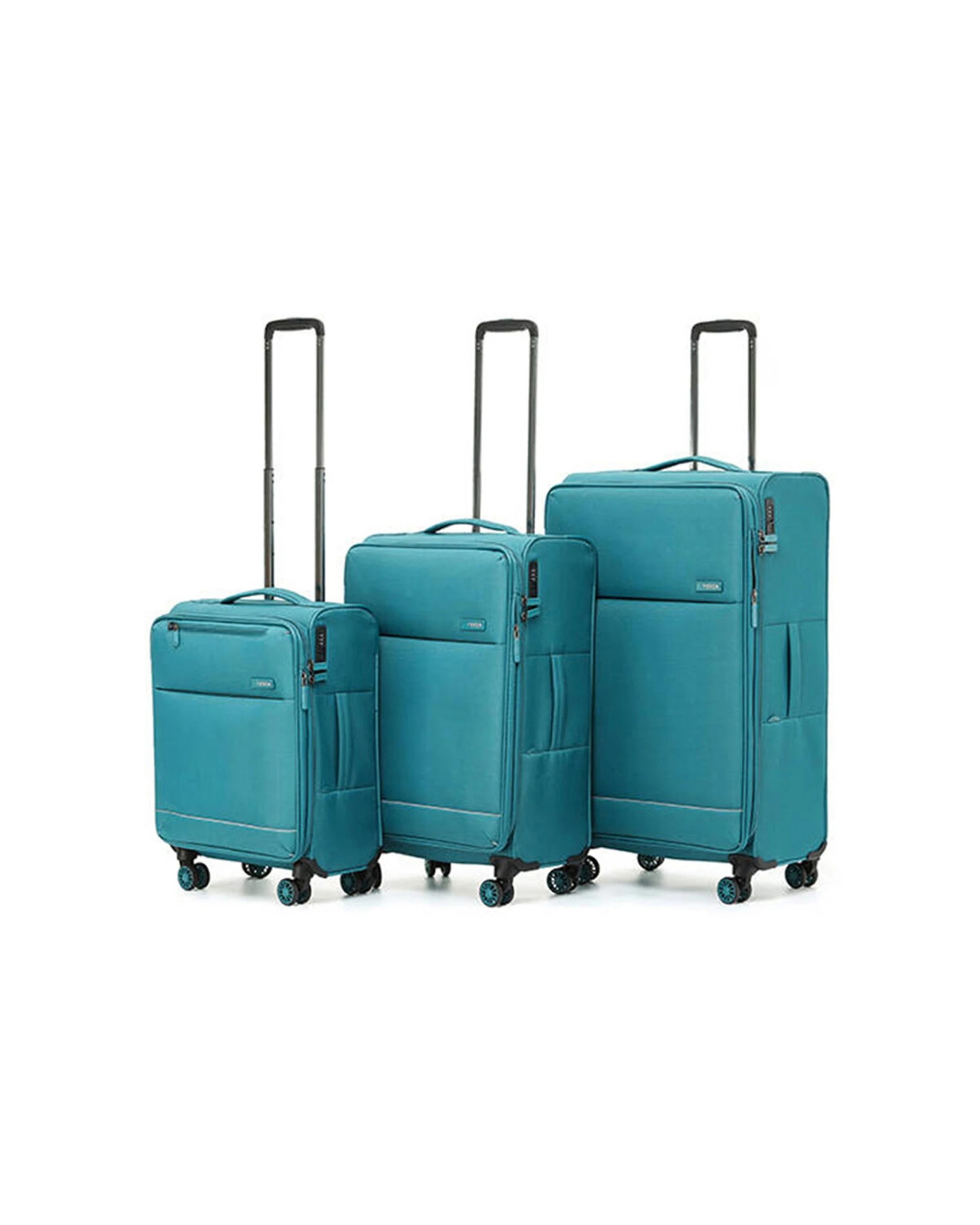 1 Tosca 3Pc So-Lite 2-Wheel Suitcase Travelling Luggage Trolley Set - Blue, 1 of 5