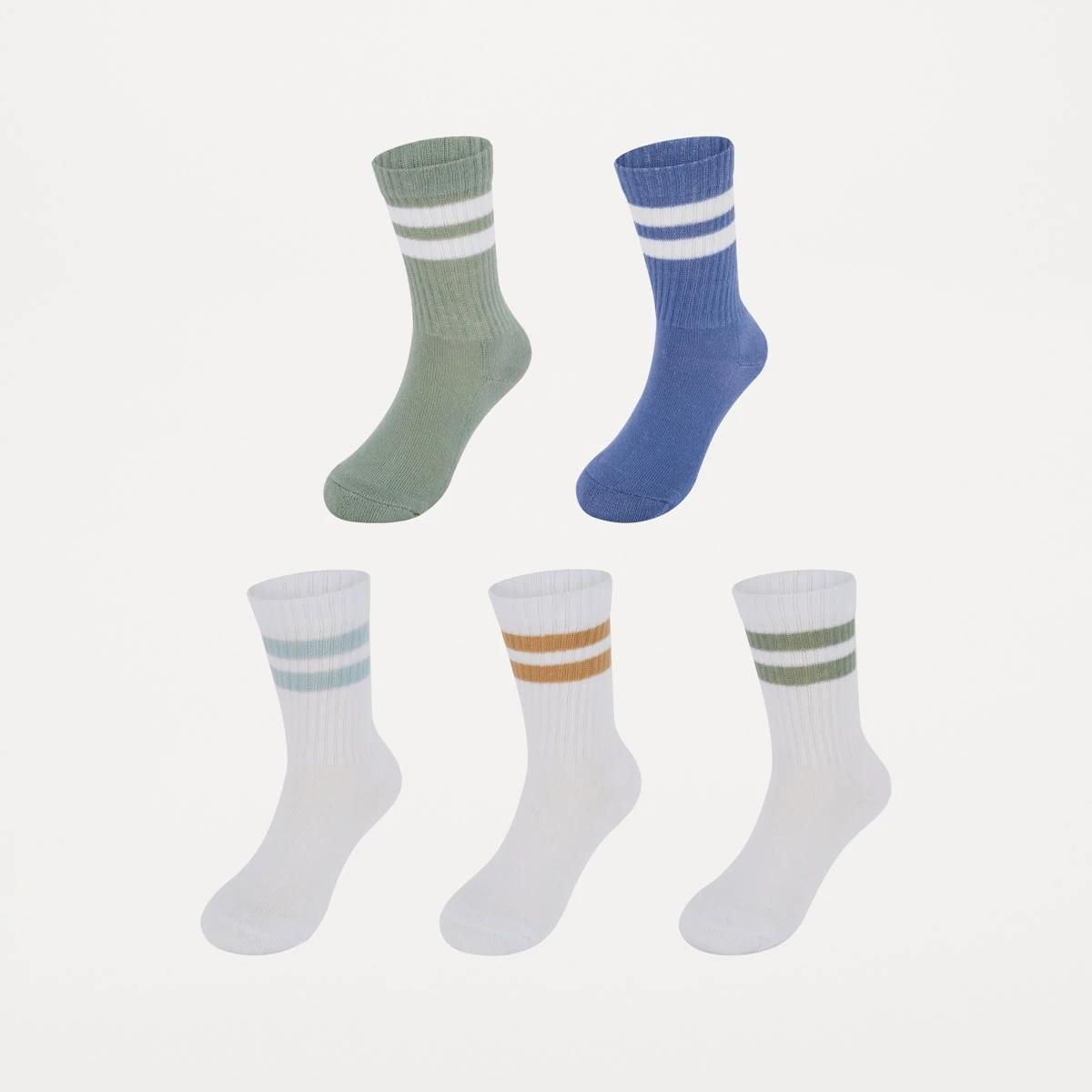 1 5 Pack Crew Socks NATURALS, 1 of 3