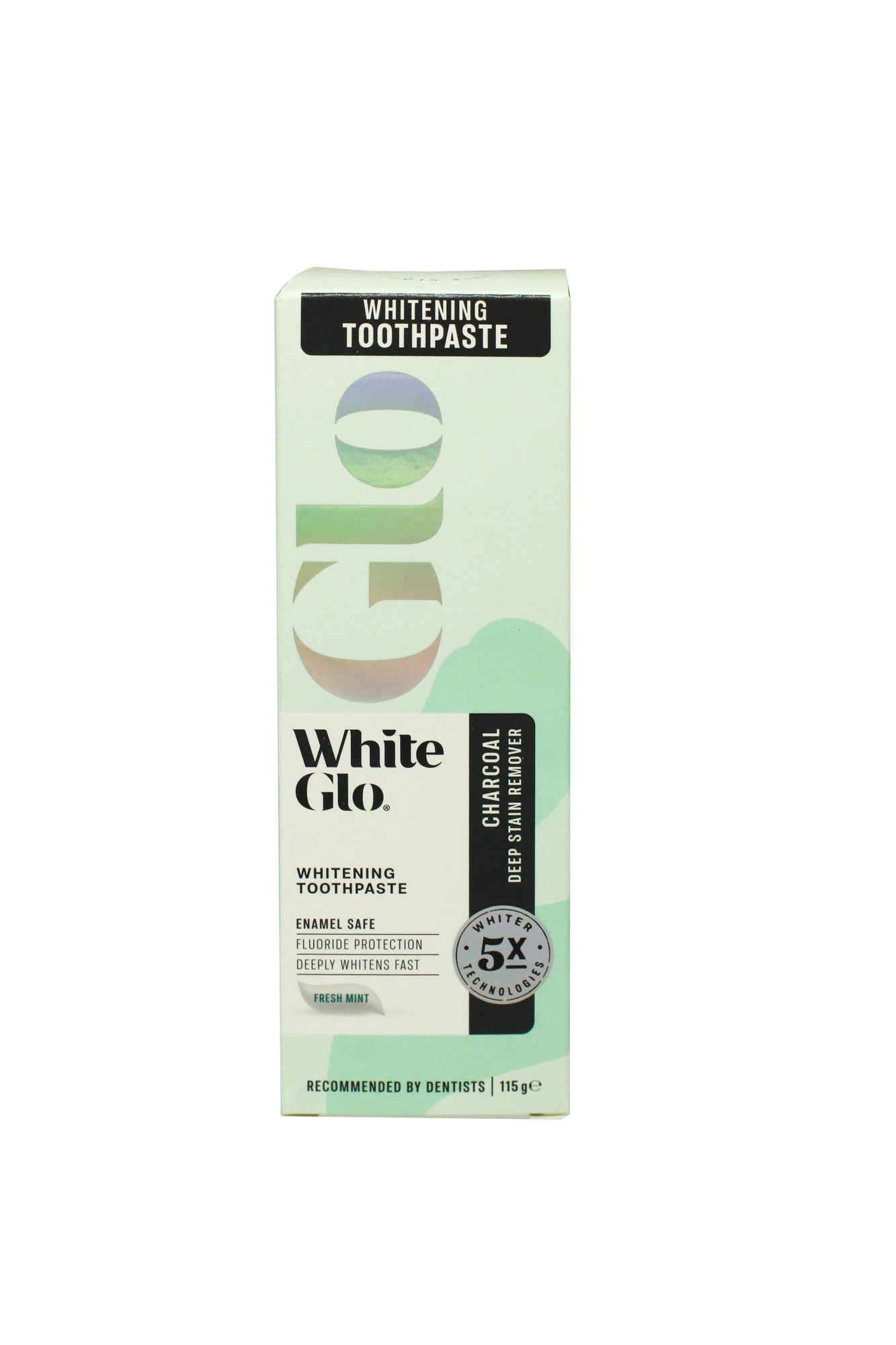 1 White Glo Charcoal Deep Stain Remover Whitening Toothpaste 115g - Fresh Mint, 1 of 2