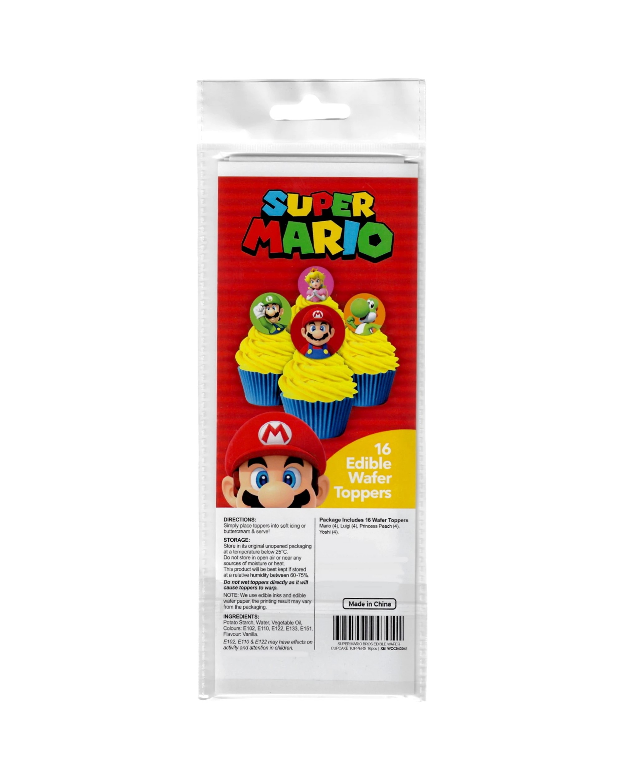 2 Super Mario Bros. Super Mario Bros. Edible Wafer Cupcake Toppers Pack of 16, 2 of 2