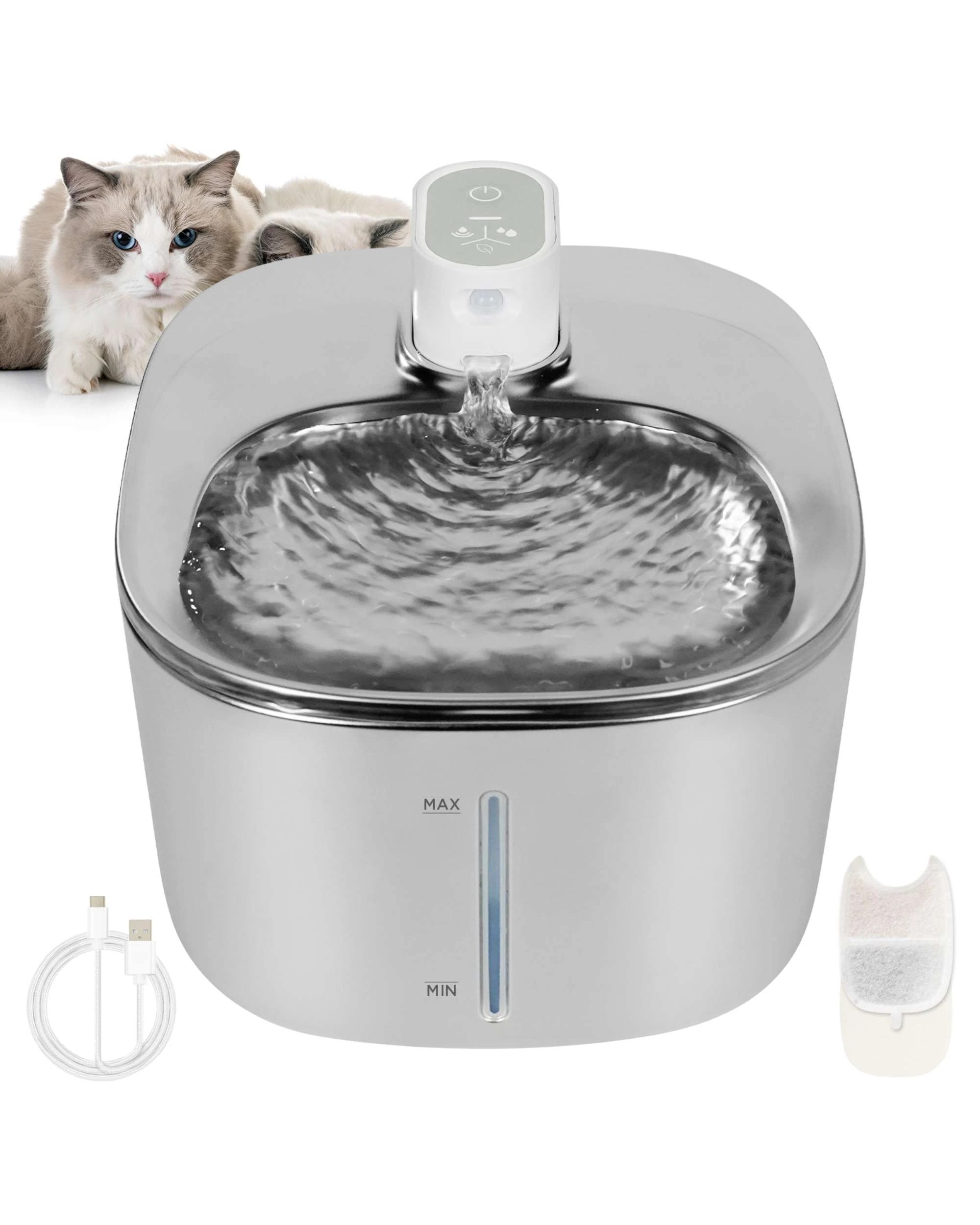 7 Advwin Automatic Pet Water Fountain 4L Wireless Stainless Steel, 7 of 7