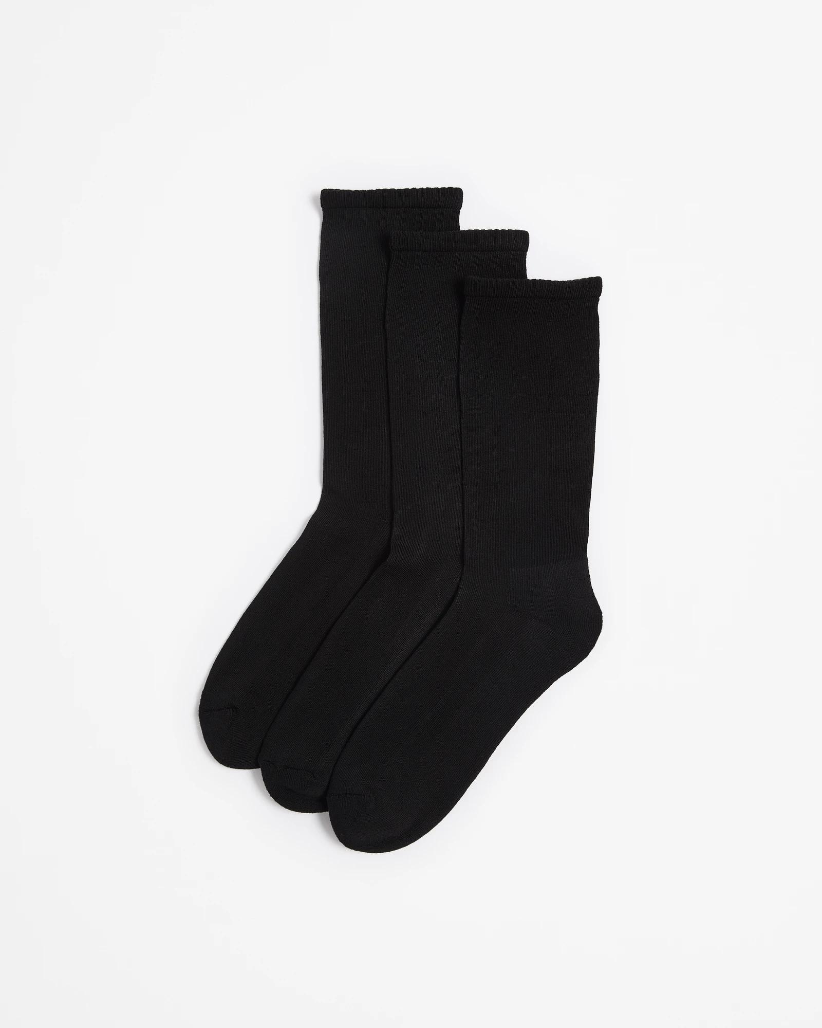 1 Australian Cotton Blend 3 Pack Comfort Crew Socks - Maxx BLACK, 1 of 3