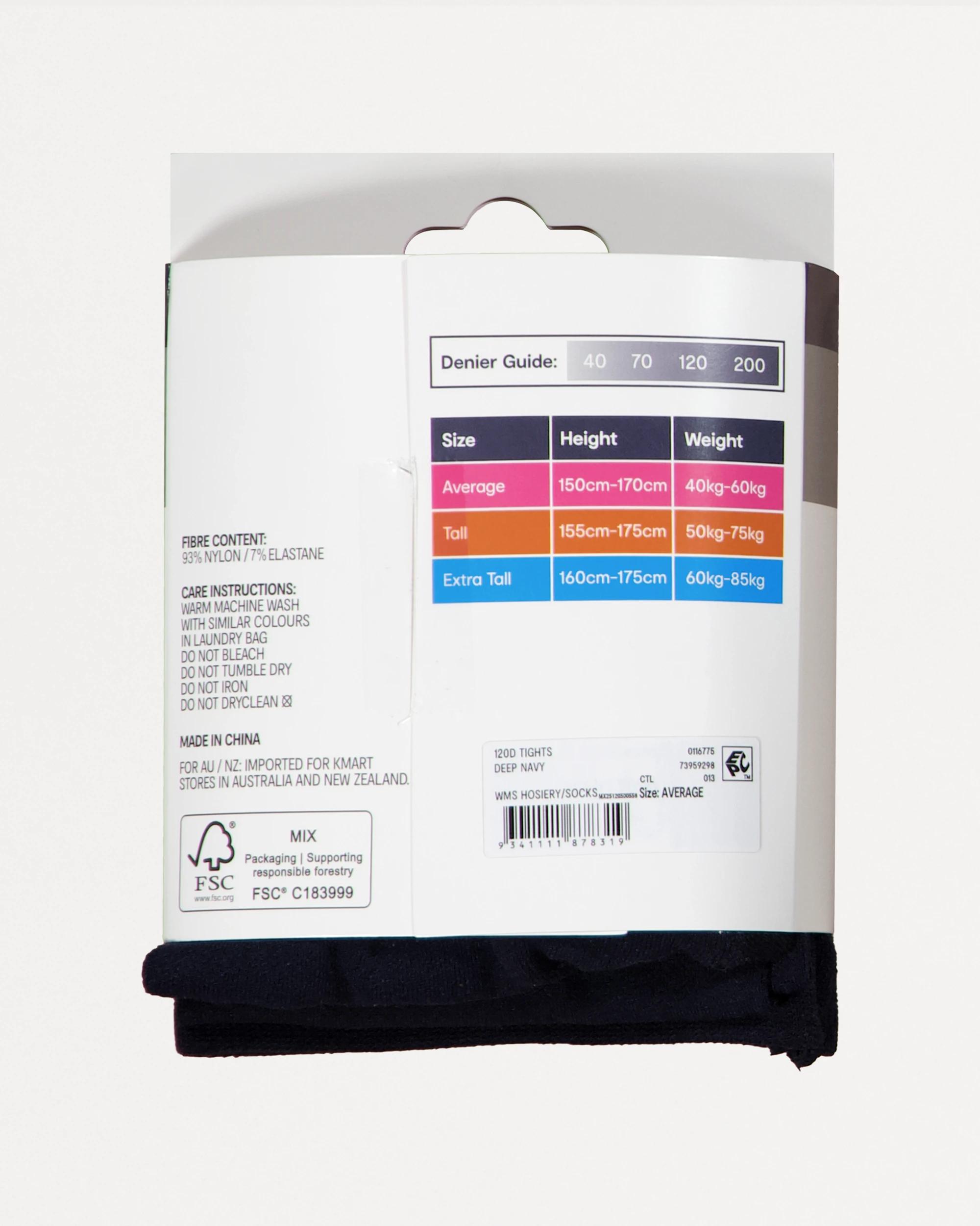 3 120 Denier Opaque Tights Deep Navy, 3 of 3