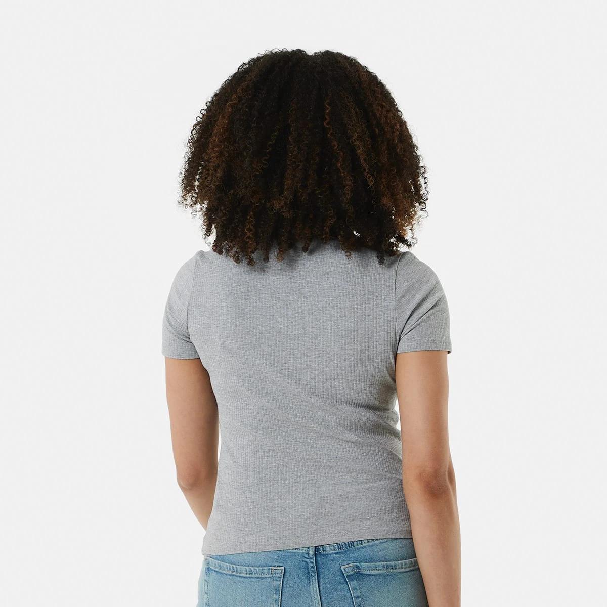 3 Short Sleeve Rib Crew Neck T-shirt Ash Marle, 3 of 6