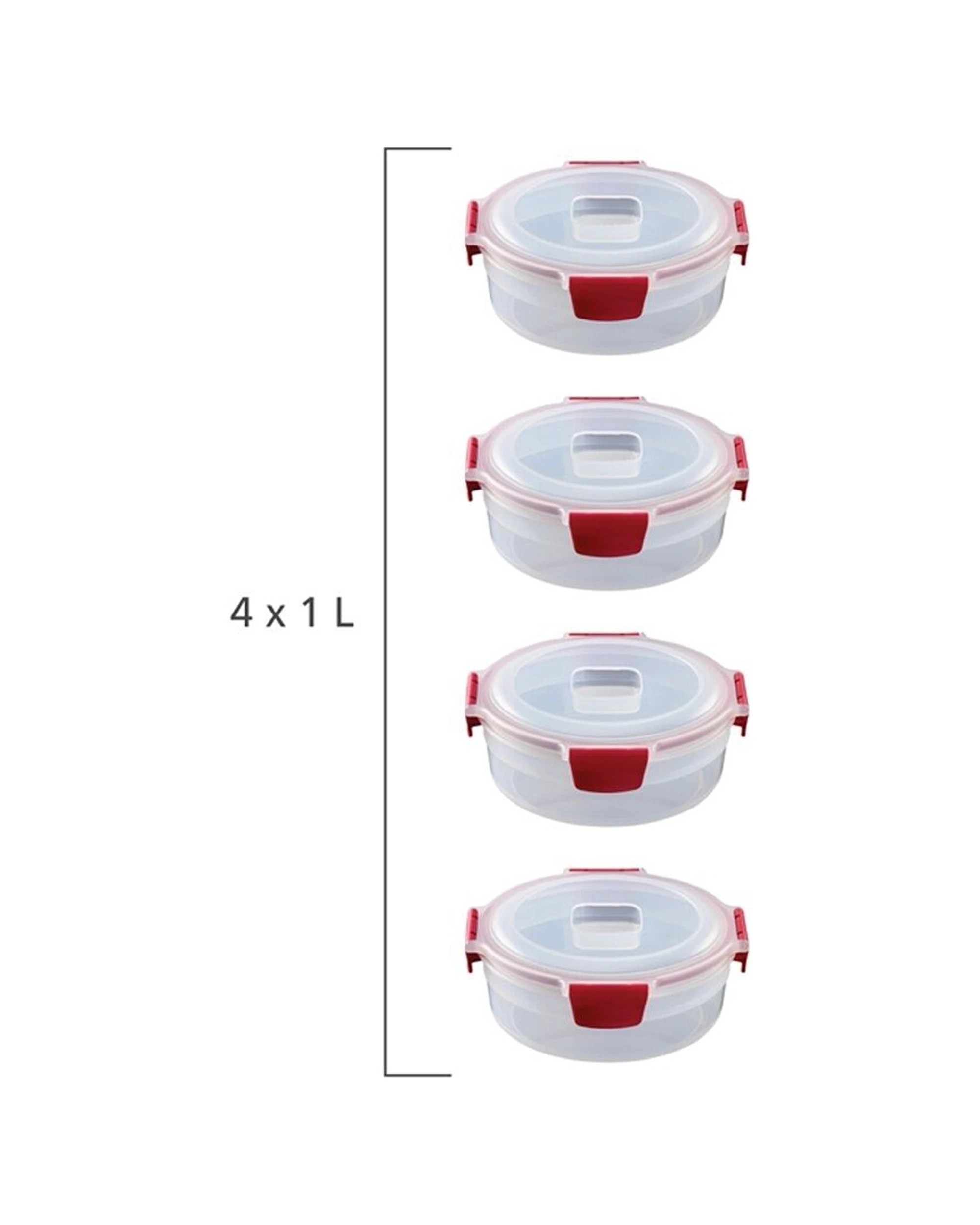 5 Joseph Joseph 2x 4pc Nest Lock Round Airtight Leakproof Food Storage Container - Red, 5 of 7