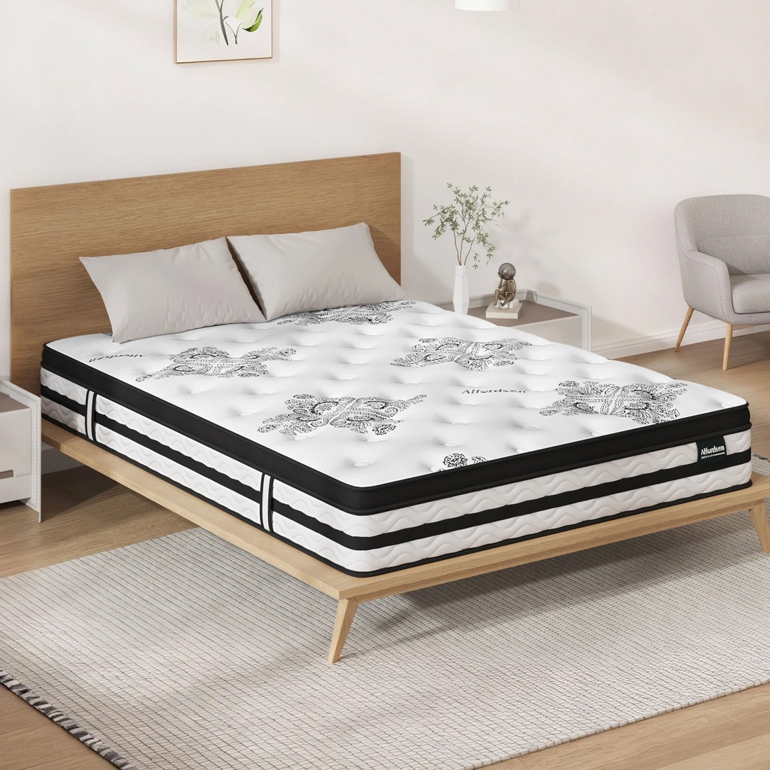 9 Alfordson Mattress King Single Euro Top Bonnell Spring Foam Medium Firm Bed 22CM, 9 of 9