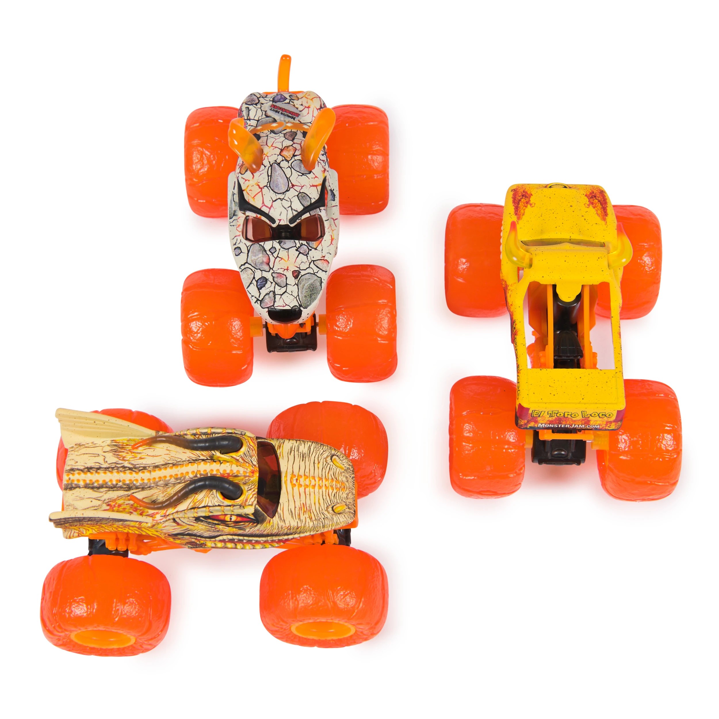 3 Monster Jam Earth Set: Official El Toro Loco , Dalmatian , Dragon 1:64 Scale Die - Cast Monster Trucks 3 Pack - Multi, 3 of 4