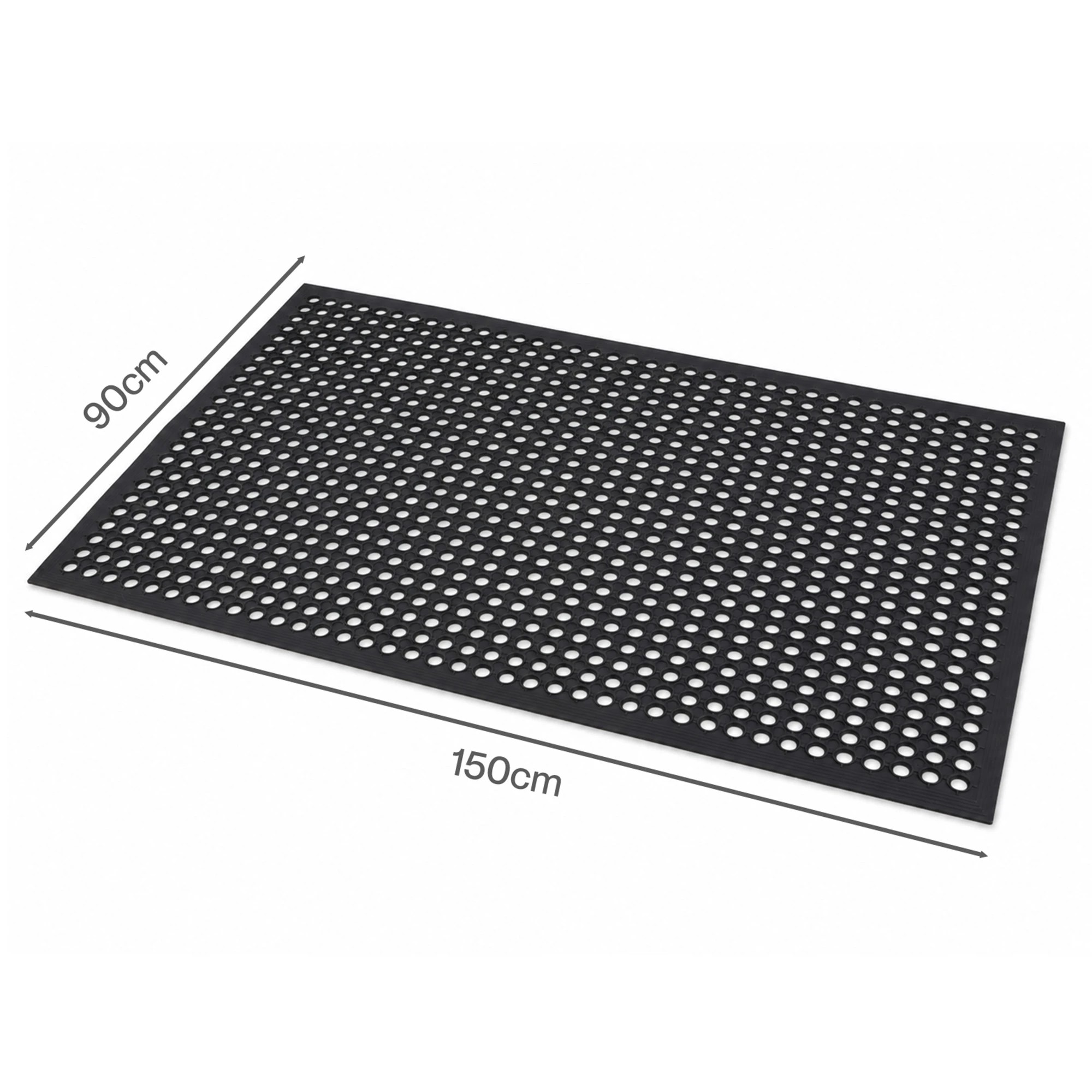 3 Marlow Anti Fatigue Mat Non Slip for Rubber Floor Draining Entry Door,Black, 3 of 8