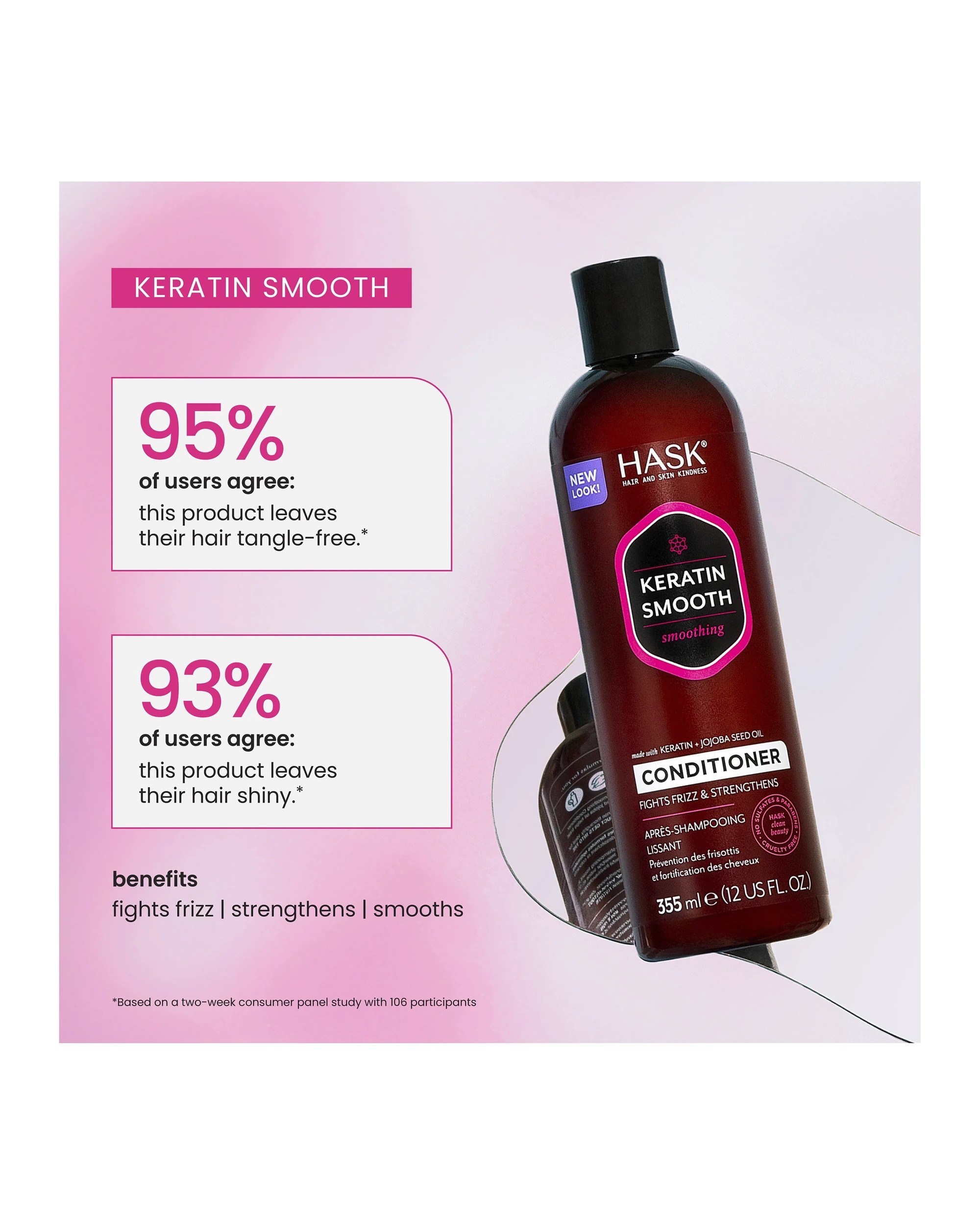 6 HASK Smoothing Conditioner 355ml - Keratin and Jojoba Seed Oil, 6 of 10