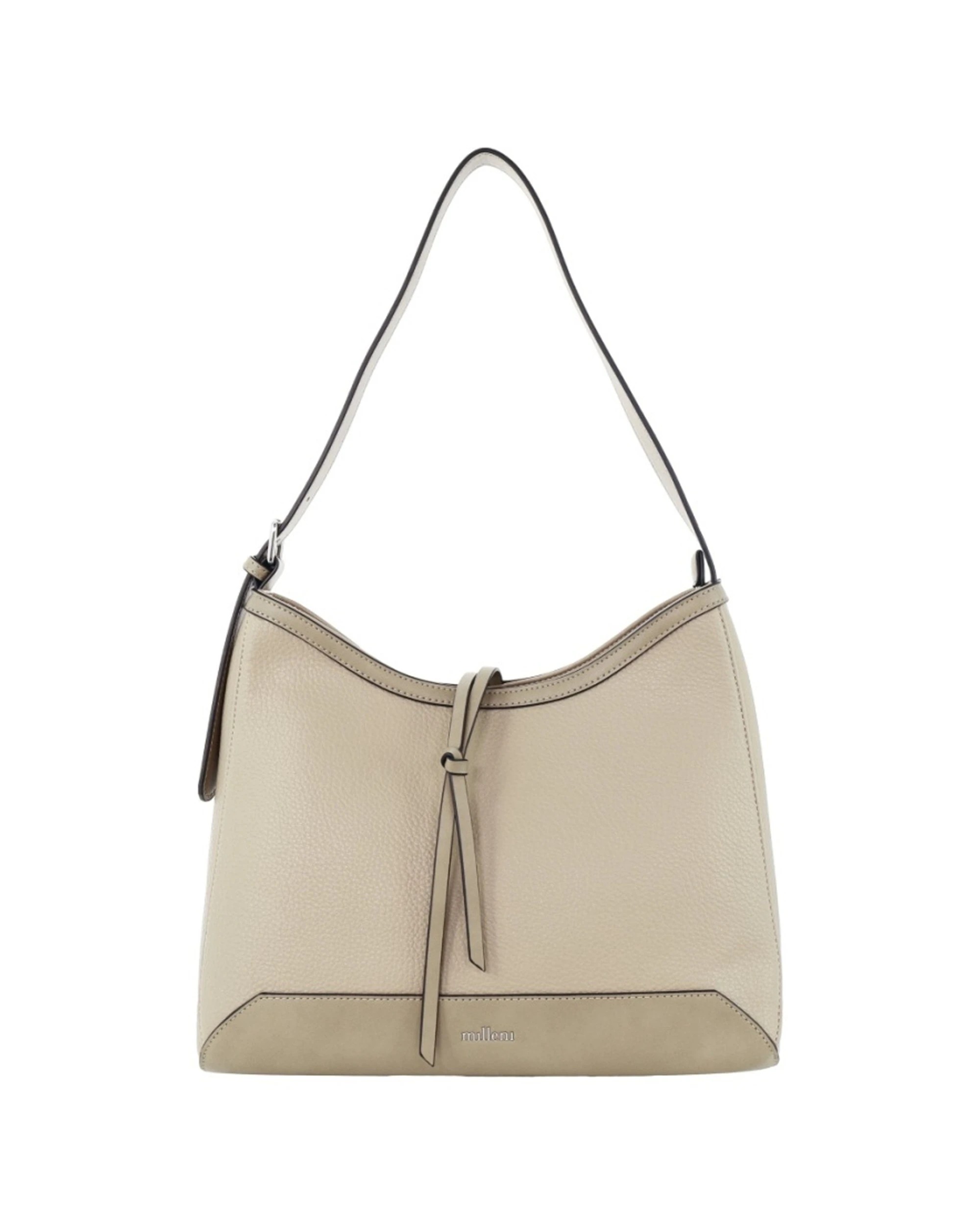 3 Milleni Vegan Leather Shoulder Bag Adjustable Strap Fits 13" Laptop 35x12x29cm - Beige, 3 of 4