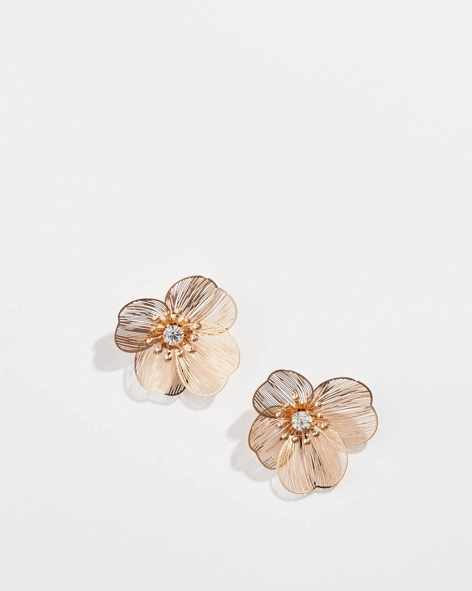 1 Target Filigree Flower Stud Earrings GOLD, 1 of 2