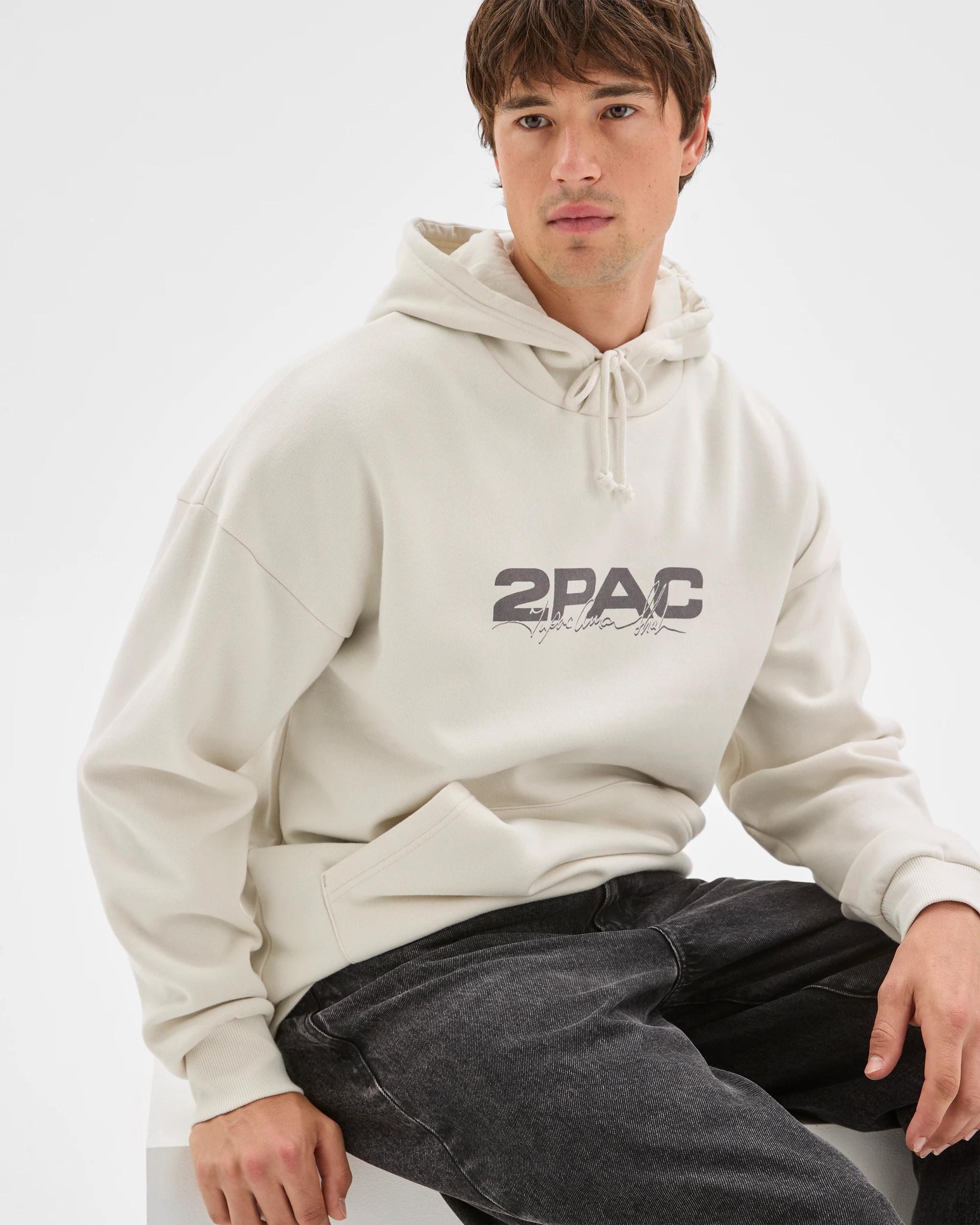 1 Target Man Tupac Heavyweight Graphic Hoodie GREY, 1 of 6