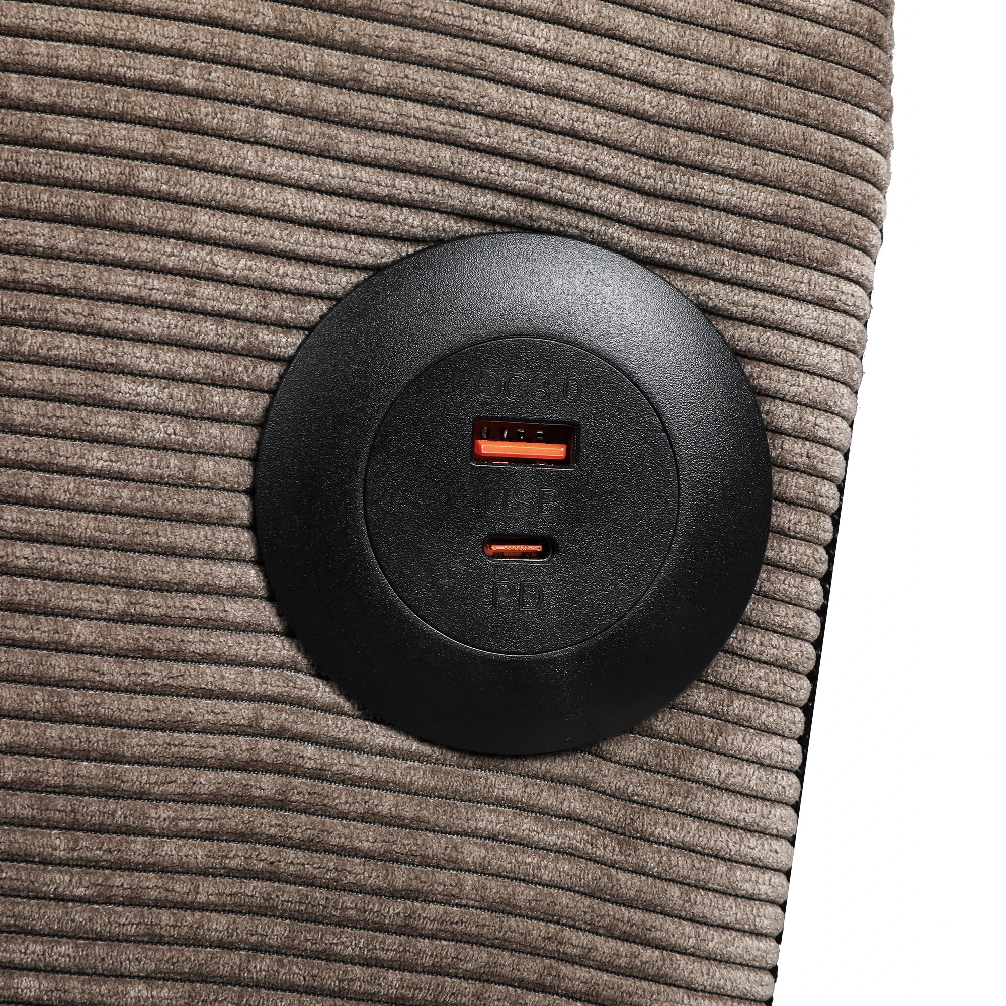 4 Levede 3 Seater Convertible Sofa Bed Dark Khaki, 4 of 5