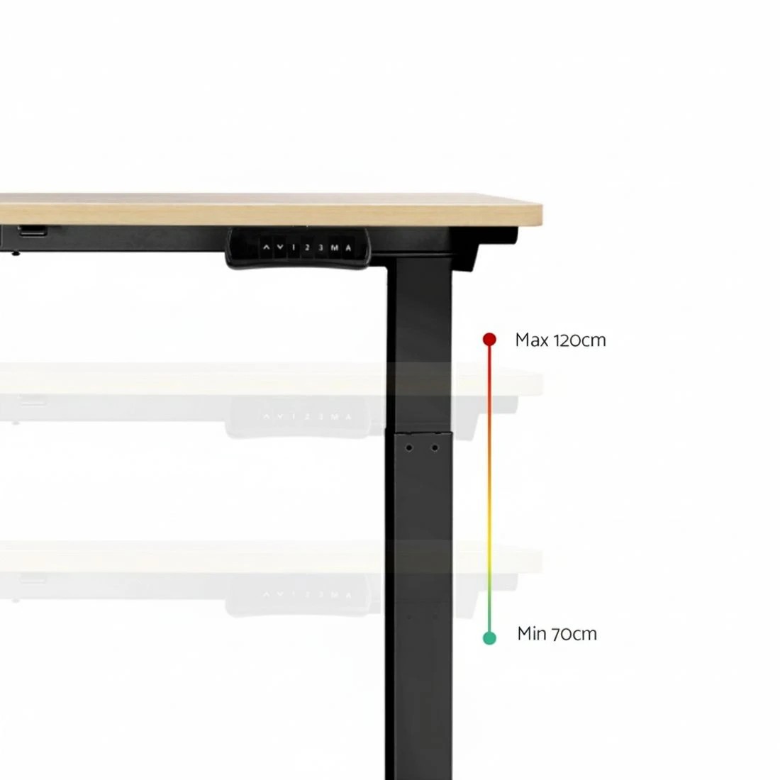 4 Artiss Standing Desk Motorised Dual Motor Oak 120CM - Brown, 4 of 5