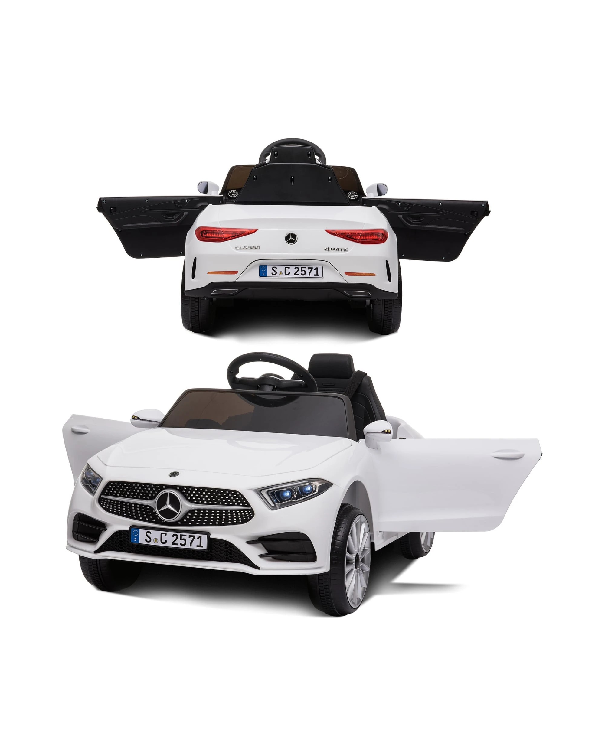 4 Kahuna Mercedes-Benz CLS 350 Kids Electric Ride-On Car with Remote Control, 12V - White - White, 4 of 6