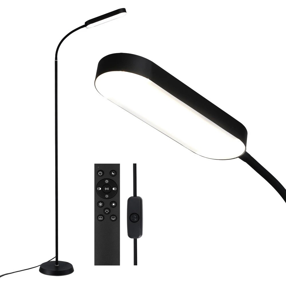 1 Artiss LED Floor Lamp with Remote Control & 4 Color Temperature Reading Living Room - Black, 1 of 7