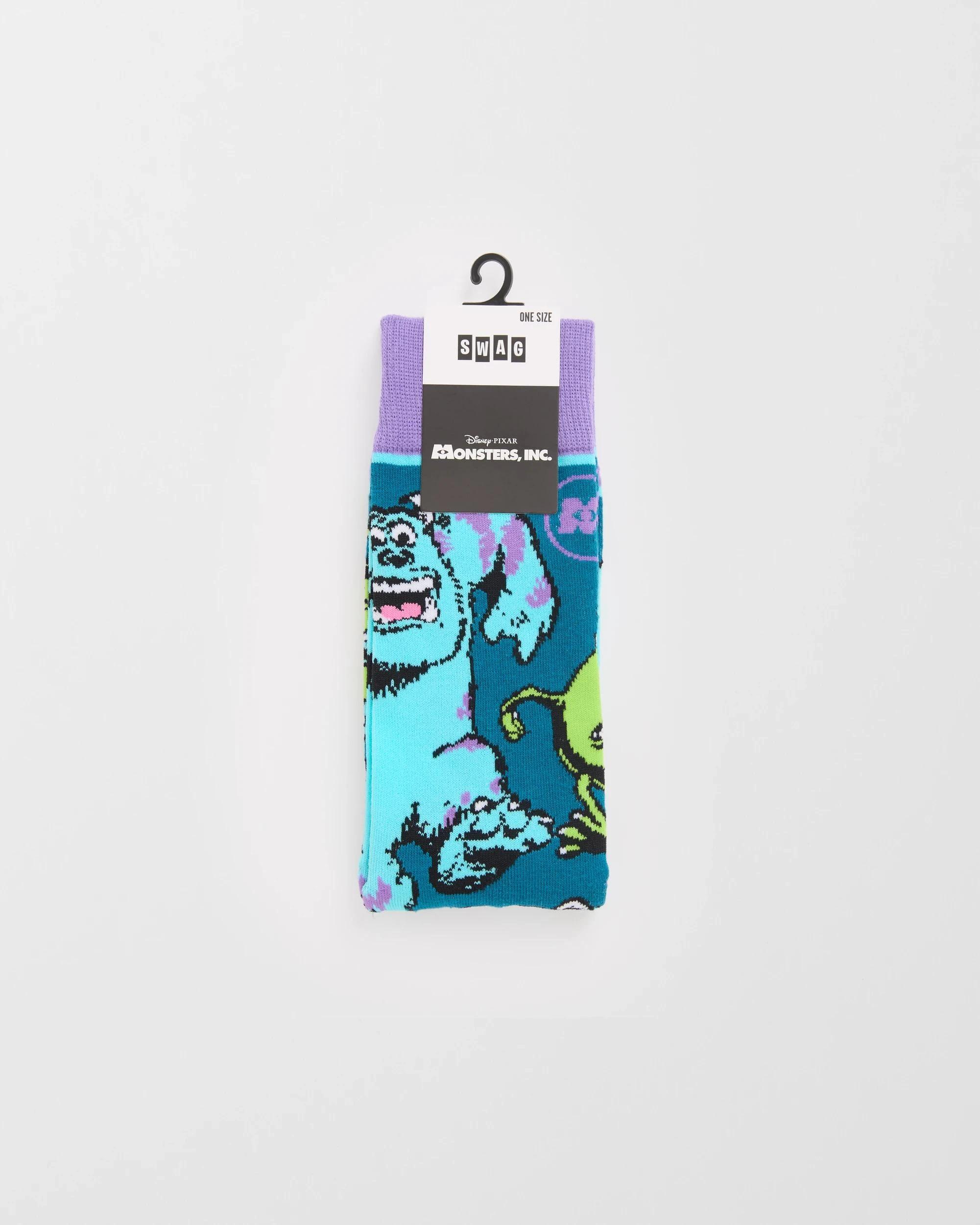 3 Swag Monsters Inc Crew Socks PURPLE, 3 of 3