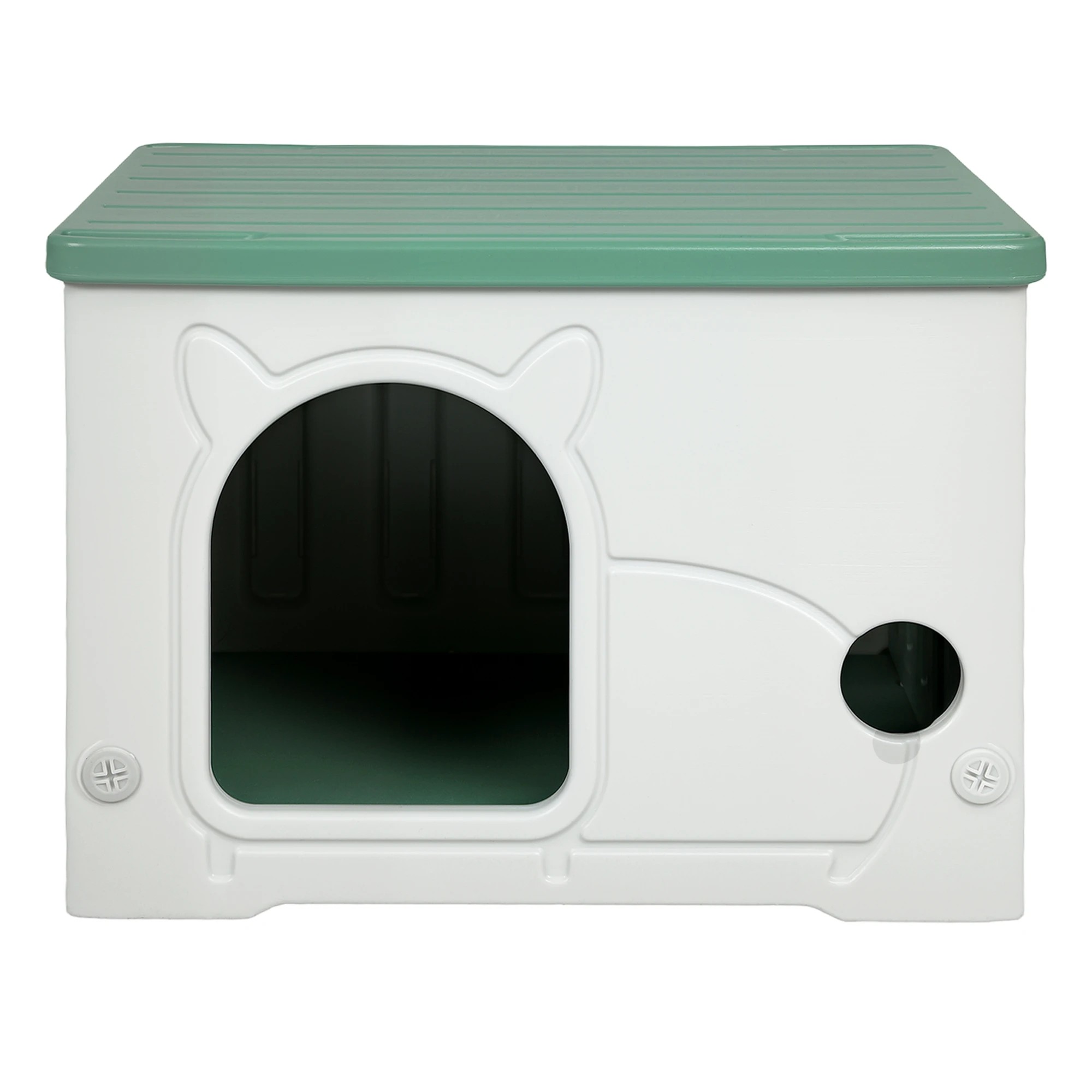2 PaWz Cat House Outdoor Waterproof Insulated Stackable Feral Shelter - Green, 2 of 9