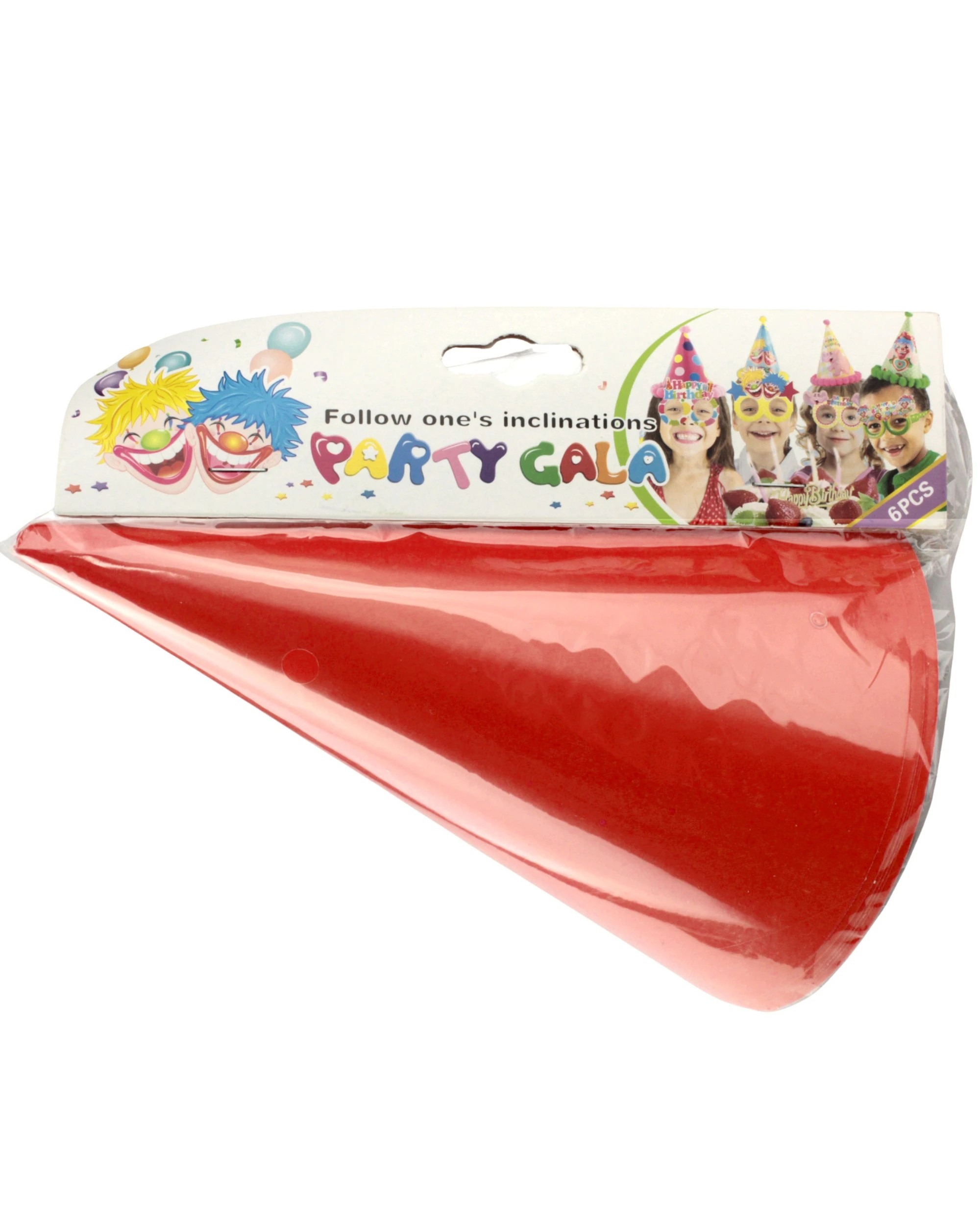 2 Party Maker Coloured Party Hats Pack of 6 - One Size - Red, 2 of 3