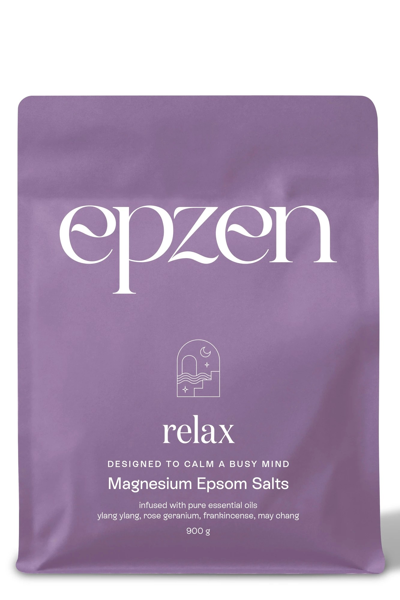 1 Epzen Relax Magnesium Epsom Salts 900g - Pure Essential Oils, 1 of 2