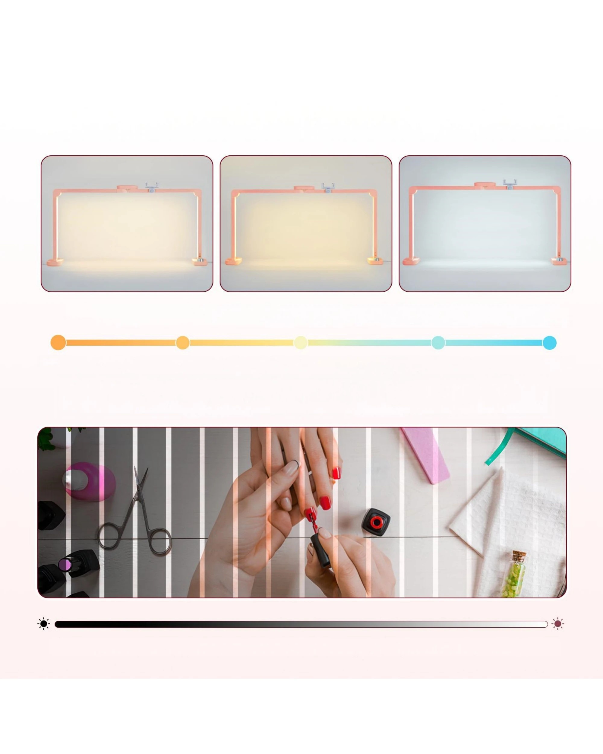 7 Advwin Foldable Nail Tech Lamp for Desk - Pink, 7 of 8