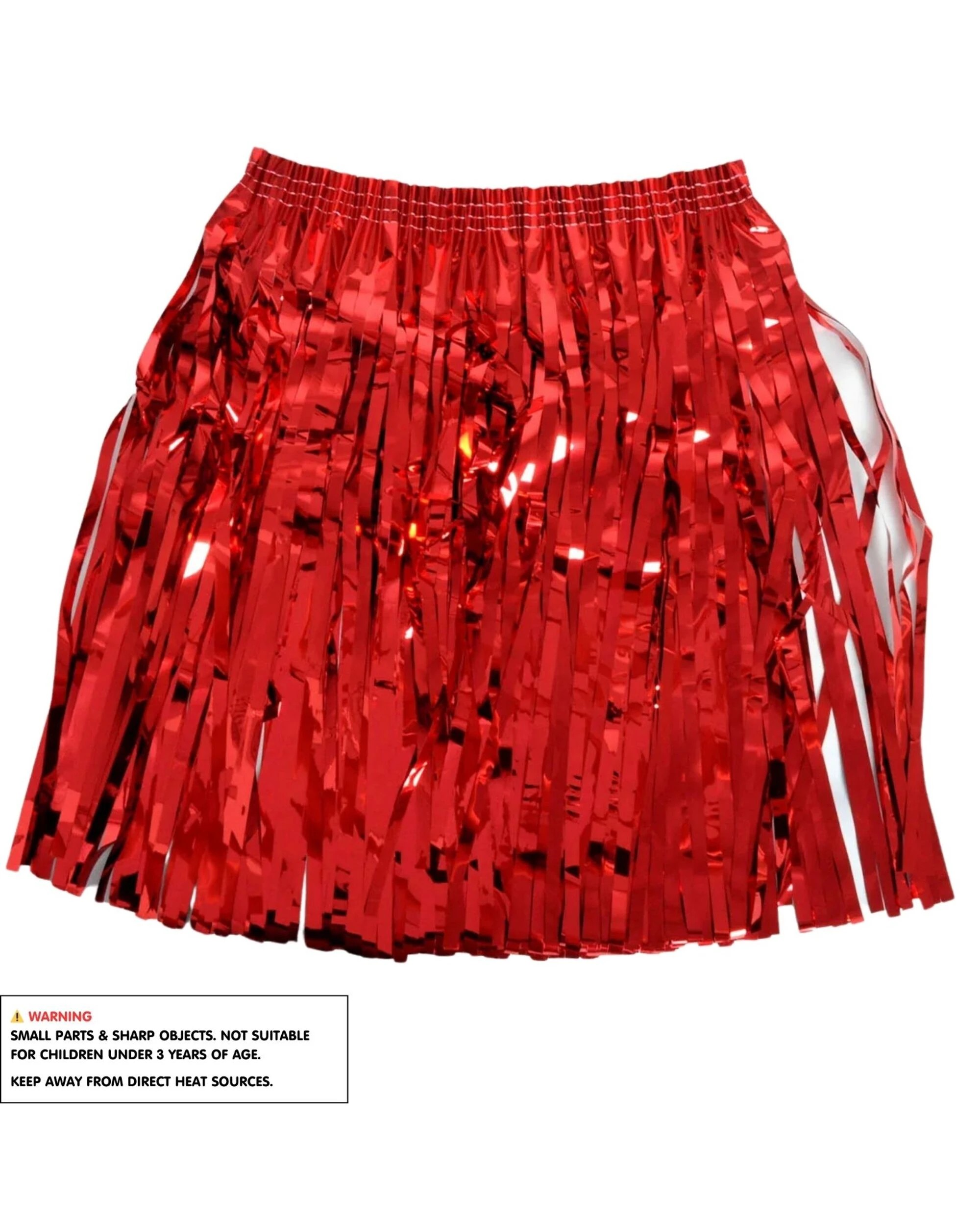 2 Partyrama Kids Metallic Tinsel Fringe Skirt - Red, 2 of 3