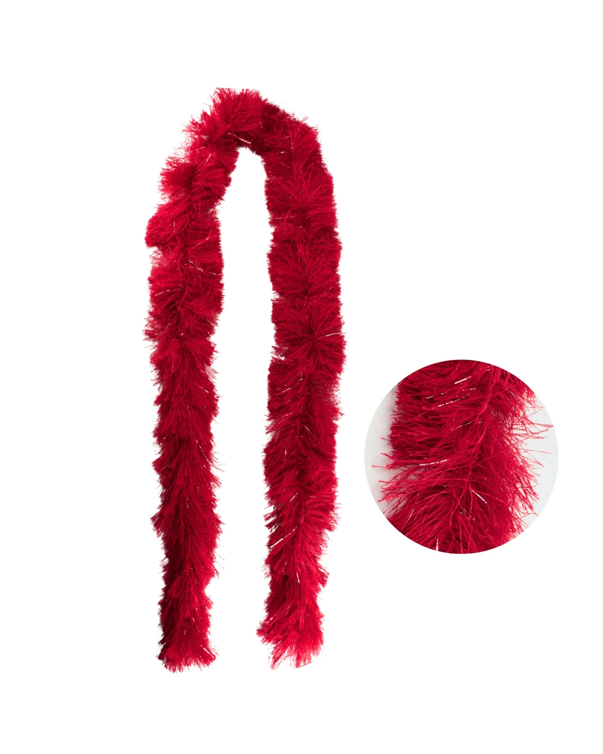 1 Party Planet Scarlet and Tinsel Fringe Boa - Red, 1 of 1