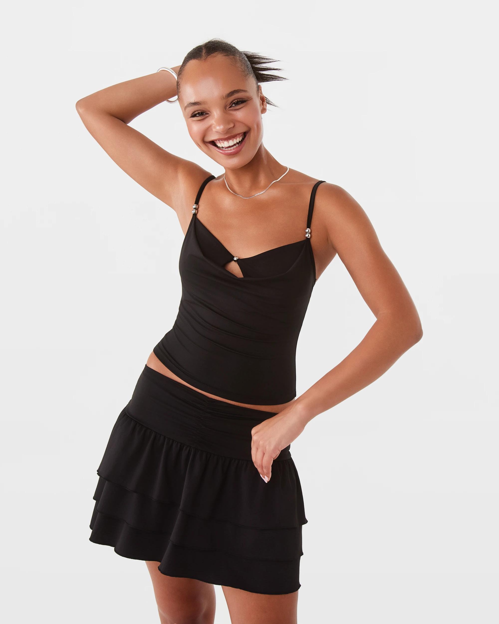 7 Mini Rara Jersey Skirt Black, 7 of 7