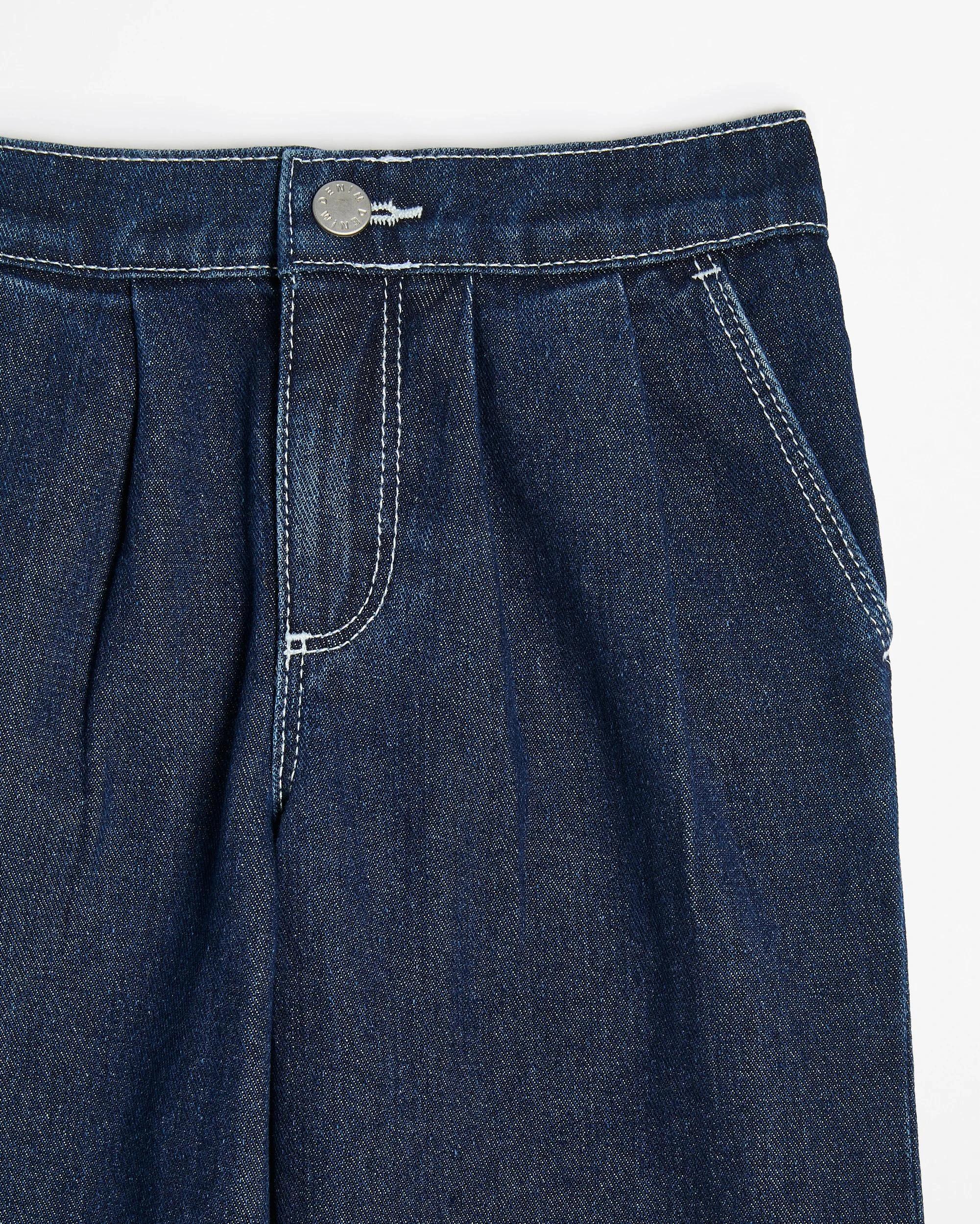 5 Target Wide Leg Denim Pants NAVY BLUE, 5 of 5