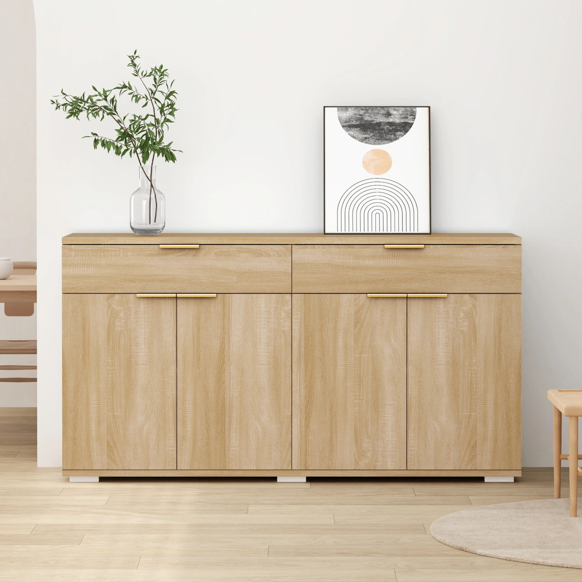 4 Alfordson Buffet Sideboard Cabinet - Natural, 4 of 9