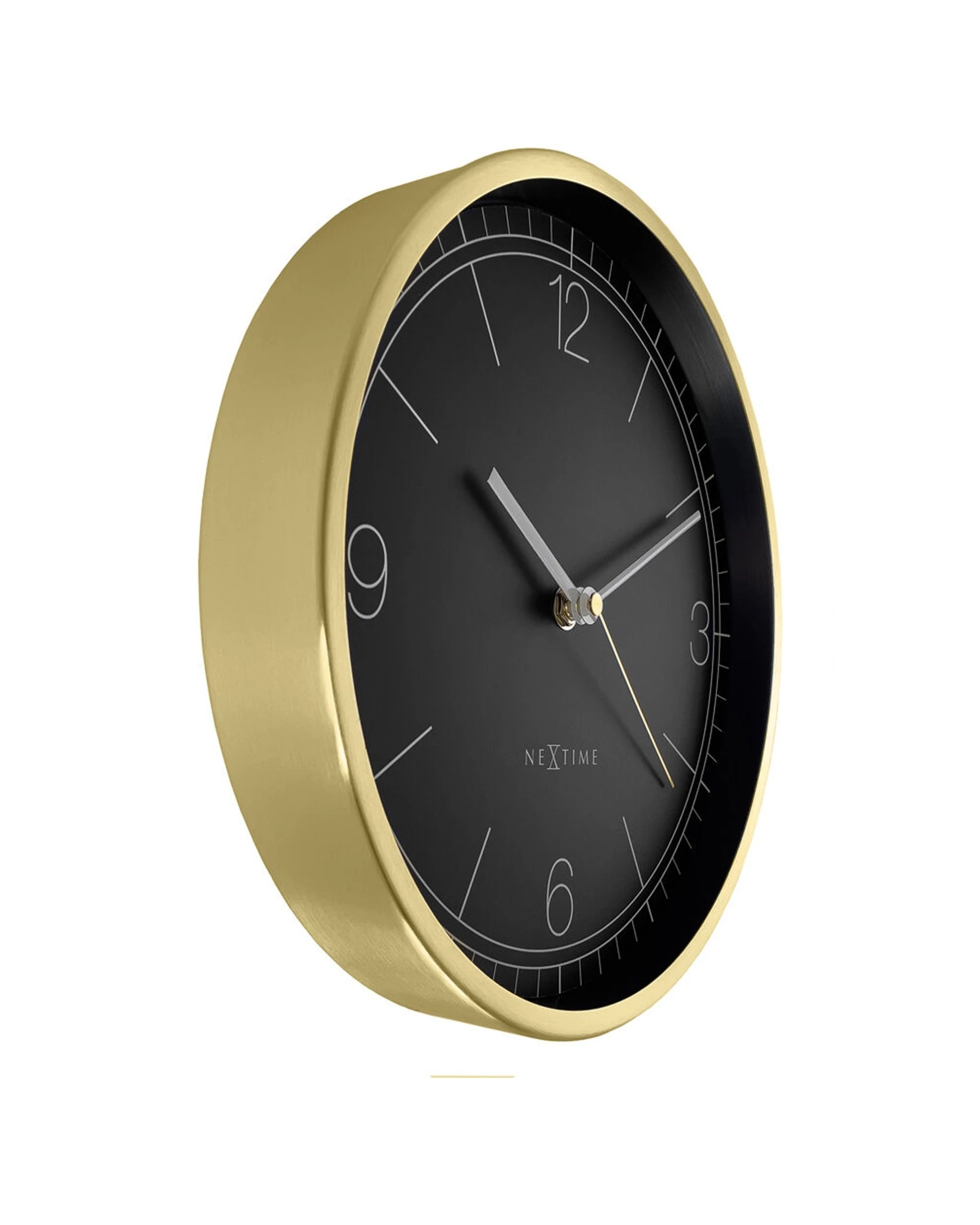 2 NeXtime Bolero Silent Wall Clock Silent Sweep Metal Case 25cm - Gold, 2 of 5