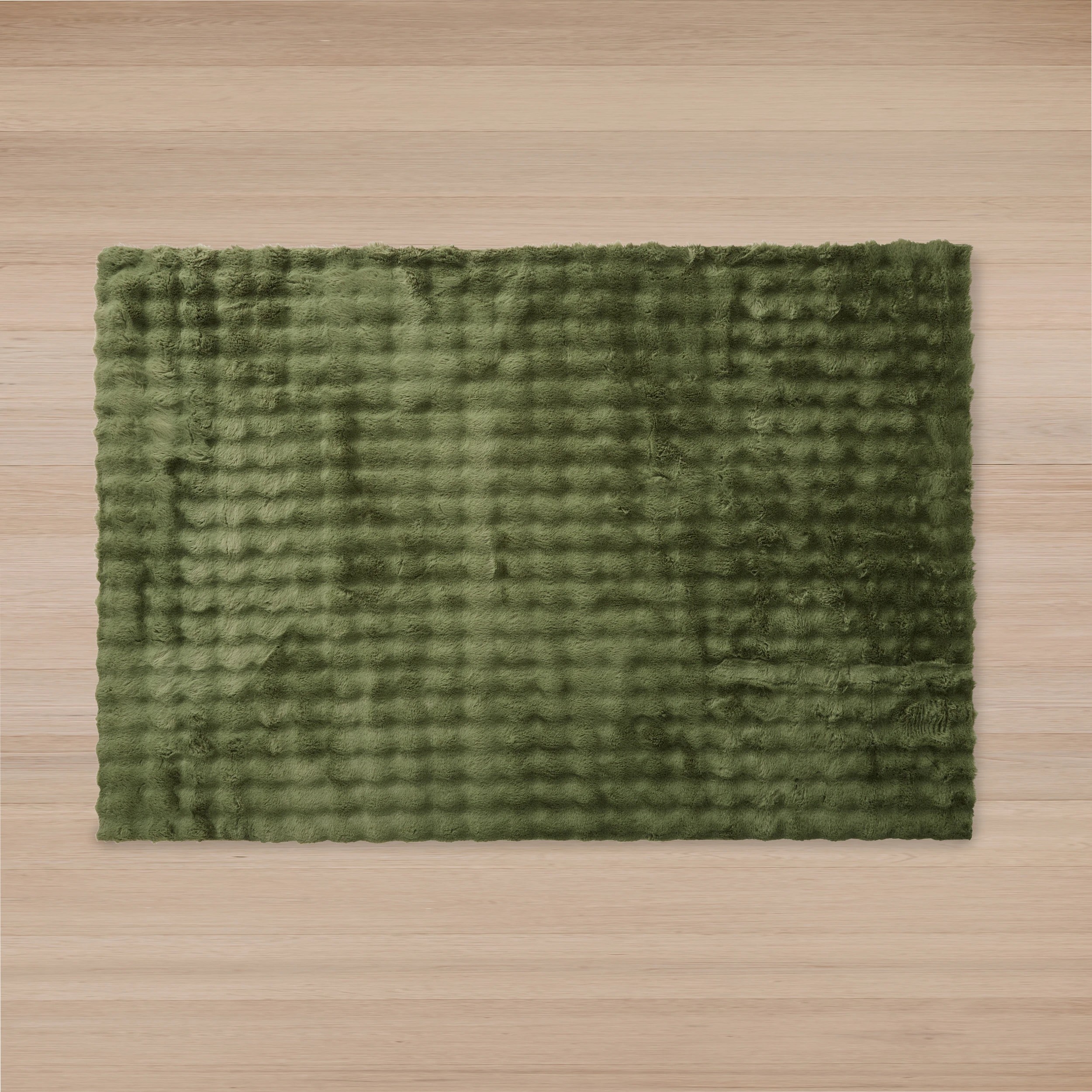 5 Faux Fur Rug - Green, Large - 235cm x 160cm, 5 of 7
