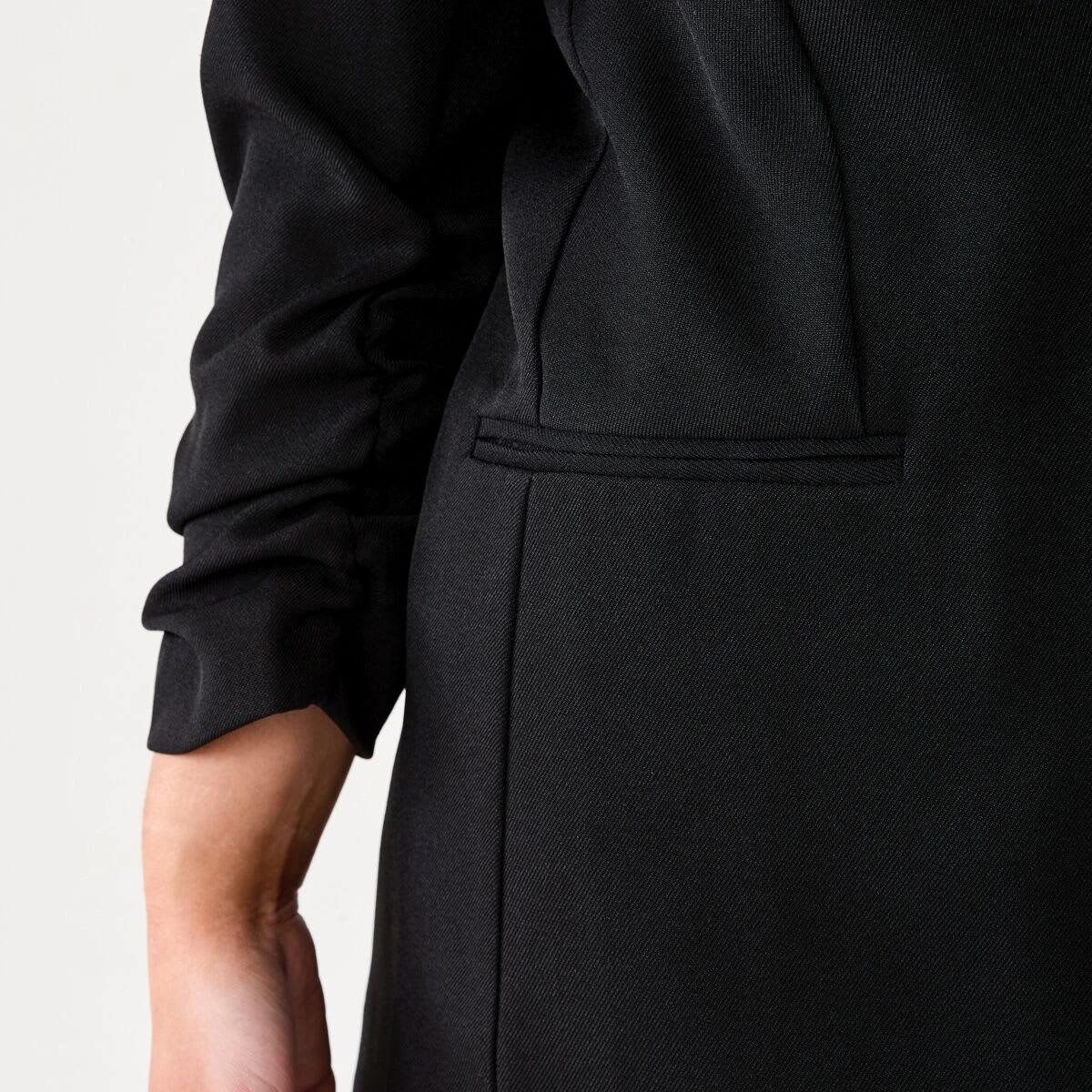 7 Ruched Sleeve Blazer BLACK, 7 of 7