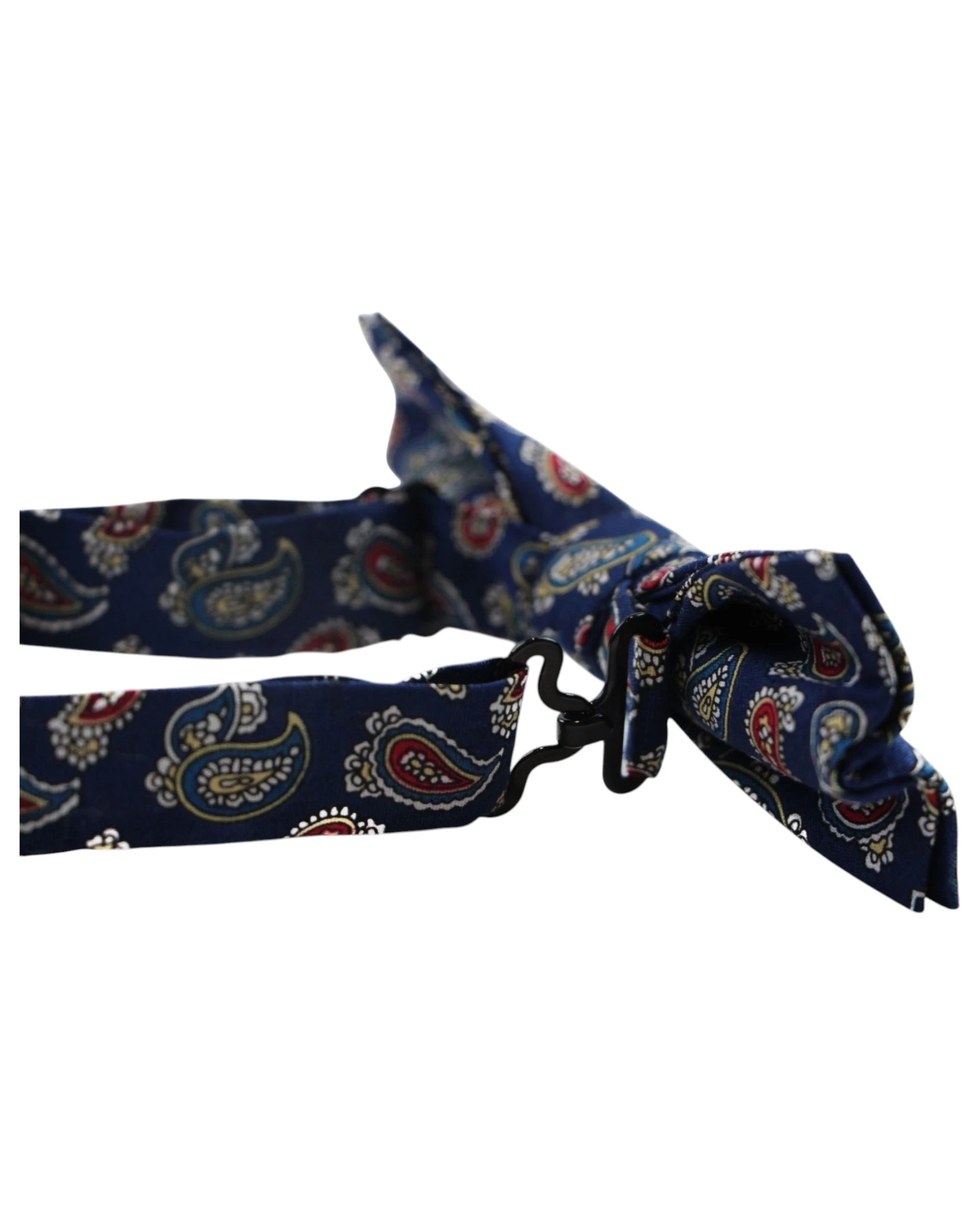 4 Zasel Mens Navy, Red, White, Yellow & Blue Paisley Cotton Bow Tie & Pocket Square Set - Multi - Multi, 4 of 6