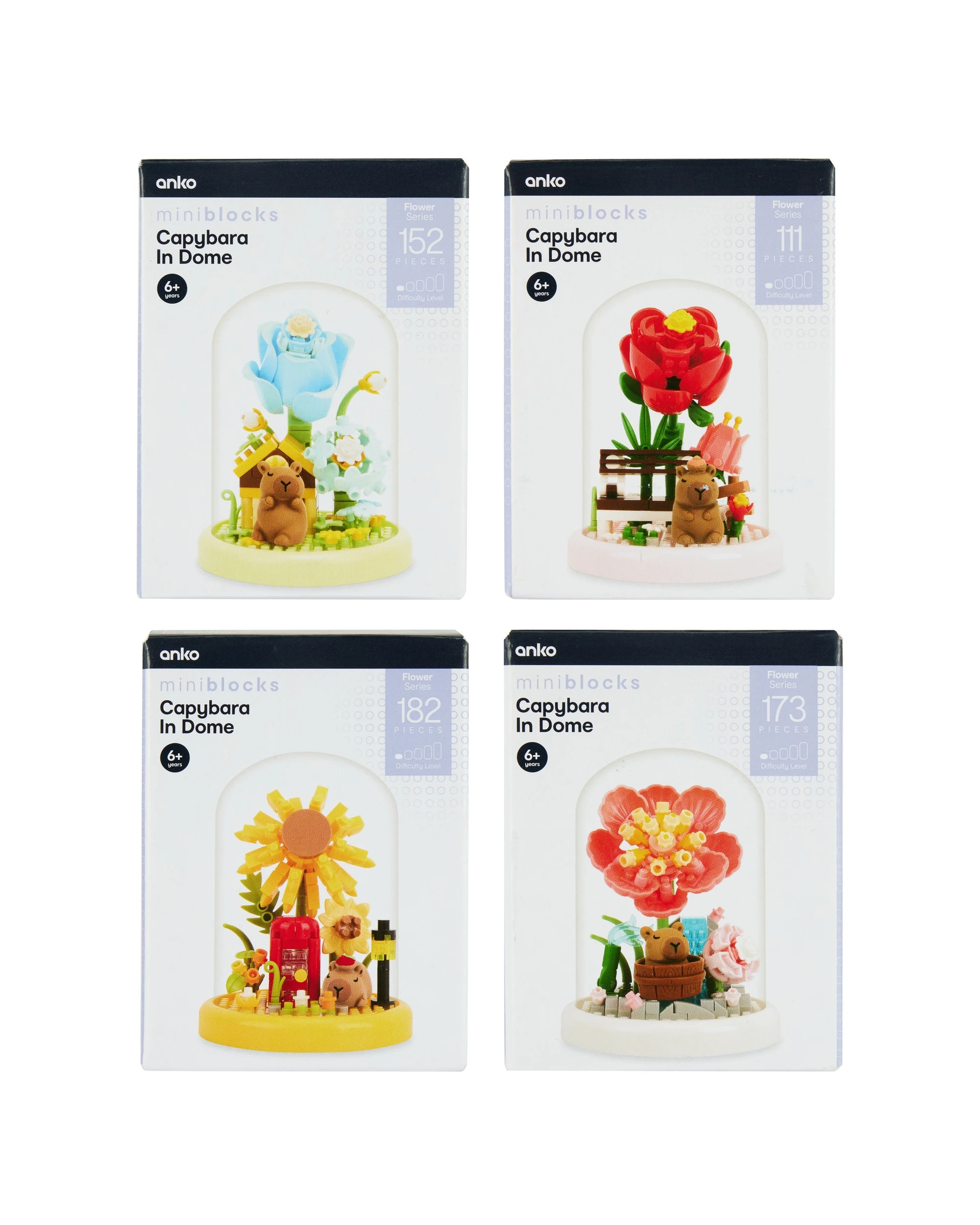 1 Mini Blocks Flower Series: Capybara in Dome - Assorted, 1 of 9