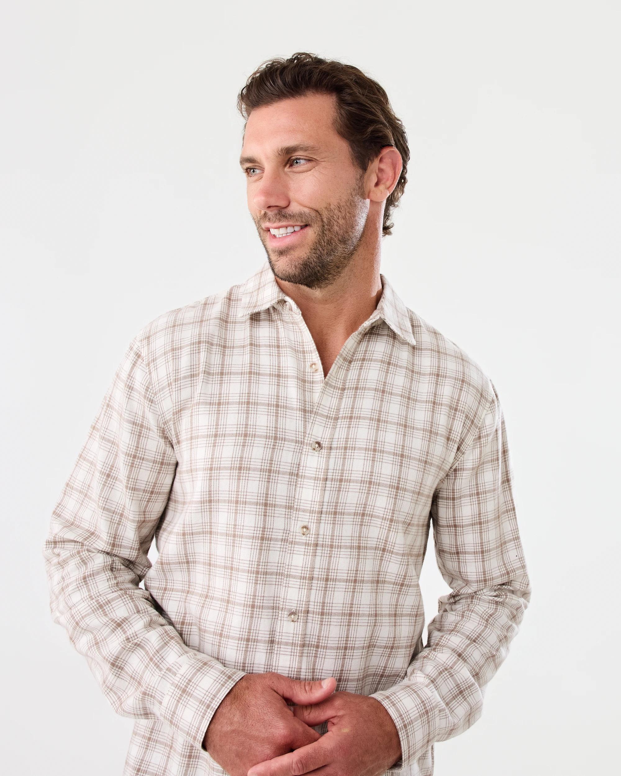 4 Long Sleeve Brushed Shirt Bge Check, 4 of 7