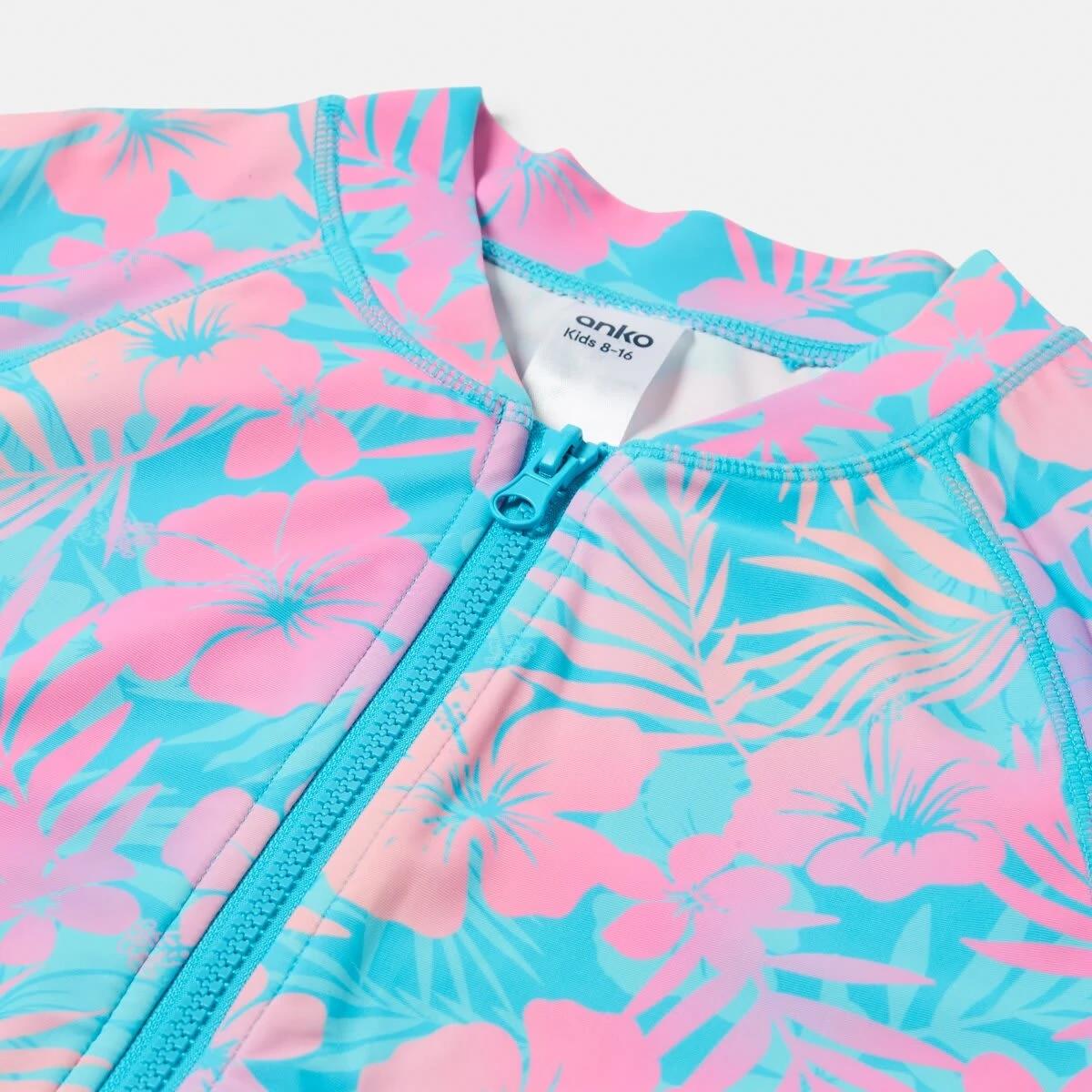 8 Long Sleeve Zip Through Rash Vest OMBRE TROPICAL LUSH MULTI, 8 of 8