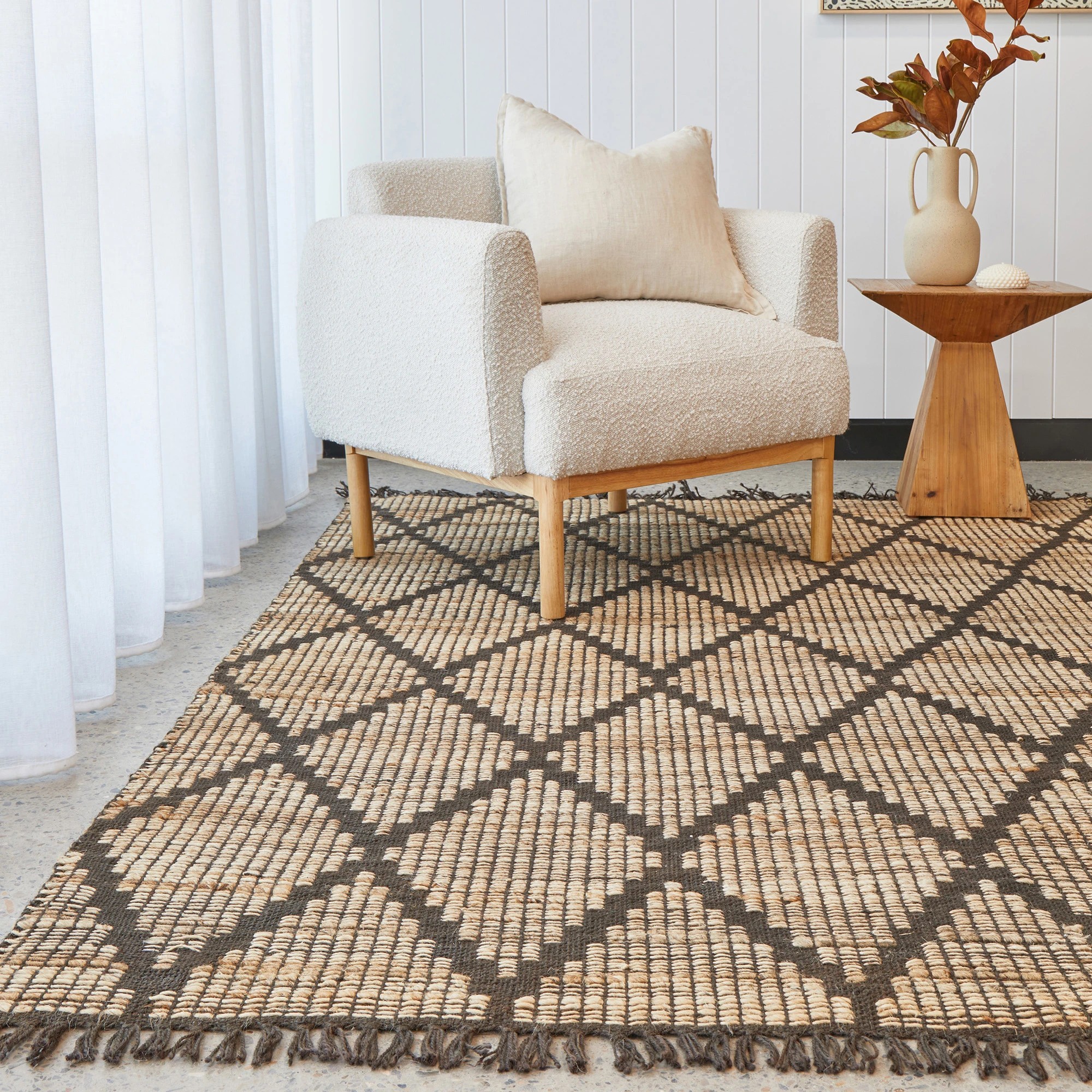 1 Common Ground Rugs Lombok 280x190cm - Large Jute Rug - Brown, 1 of 6