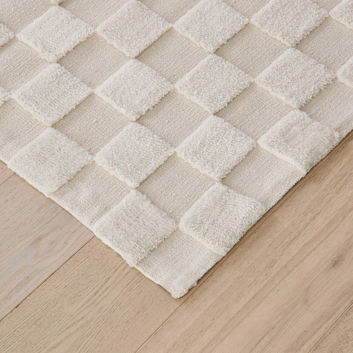 2 Check Rug - Natural, Medium - 180cm x 133cm, 2 of 8