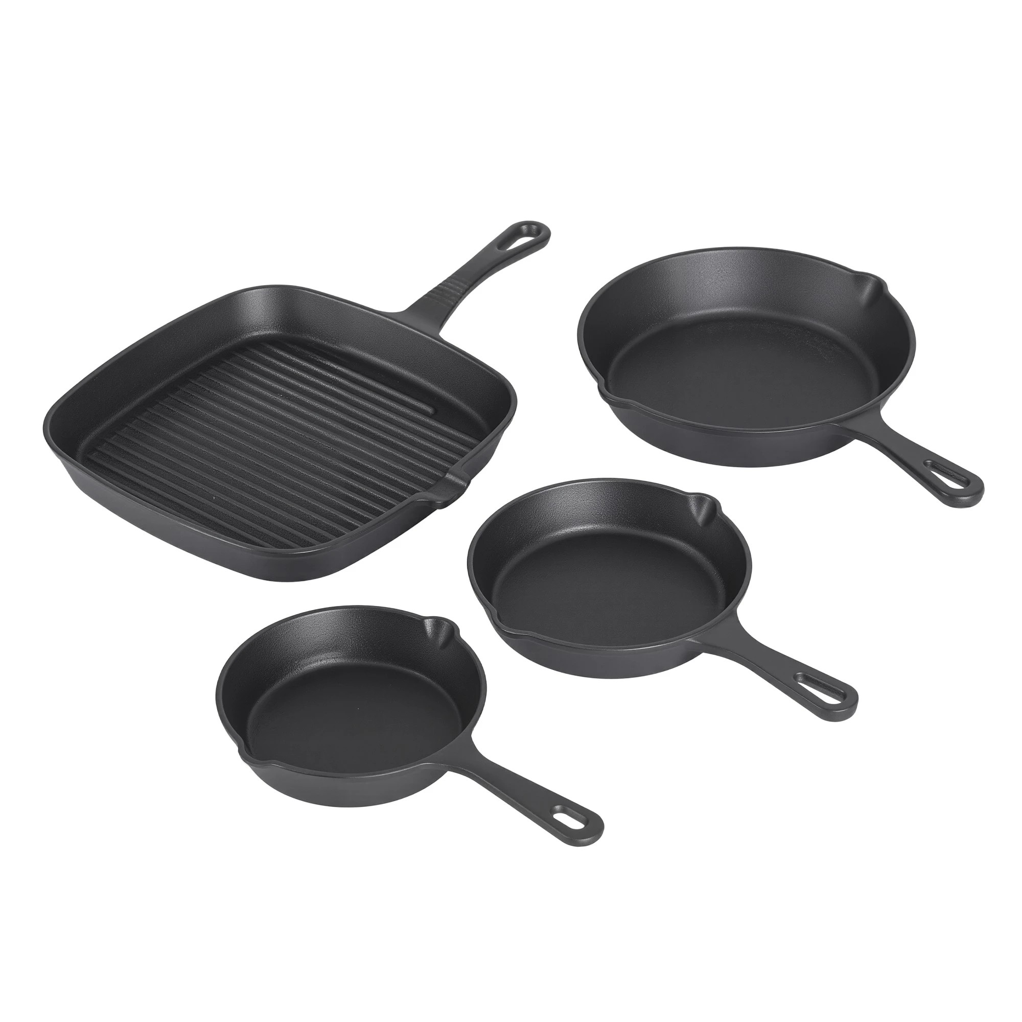 3 5-Star Chef 4 Piece Frying Pan Set Cookware for Gas Induction Ceramic Campfire 14/16/20/24cm - Black, 3 of 8