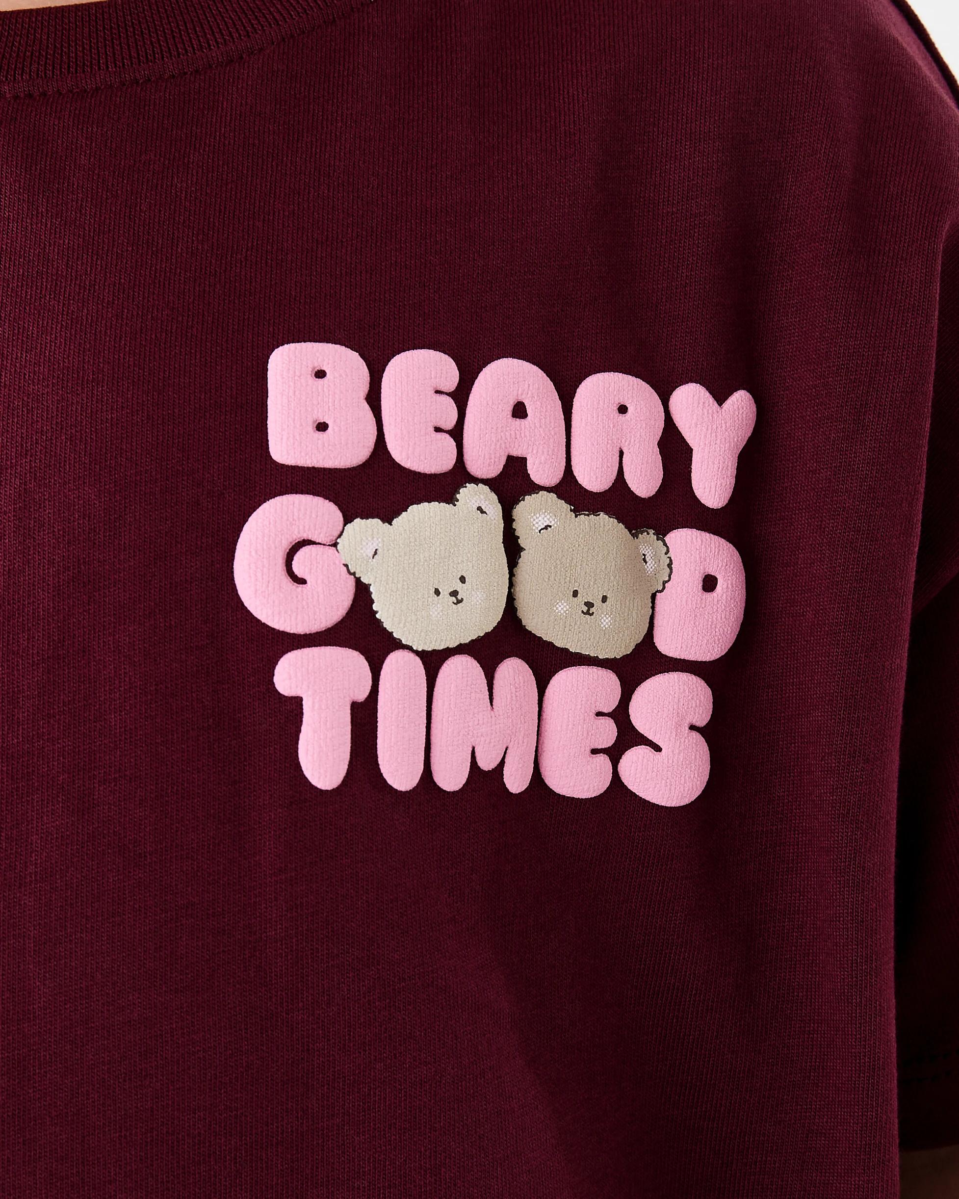 5 Short Sleeve Oversized Embroidered T-shirt Red Bear, 5 of 8