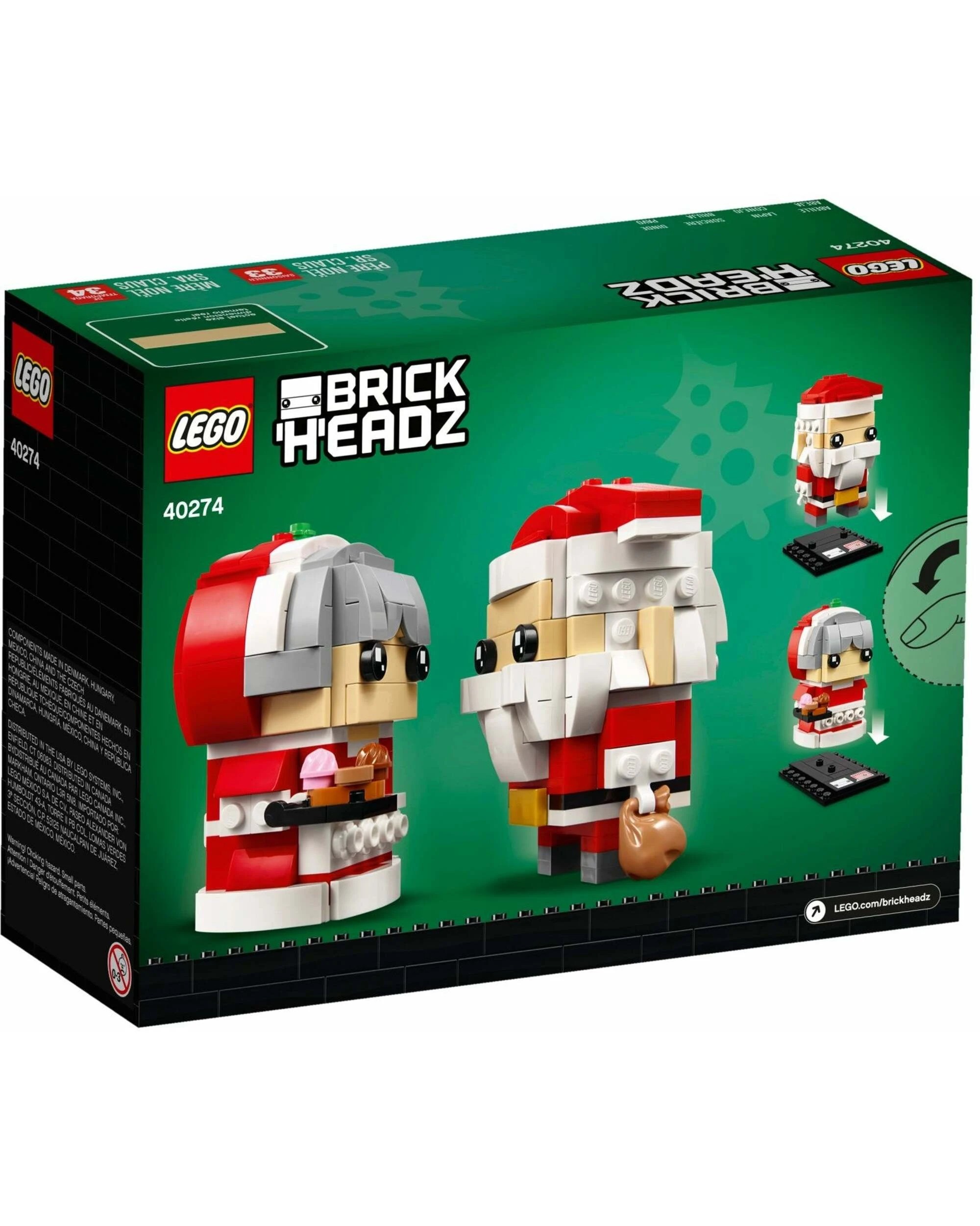 4 LEGO 40274 Mr. & Mrs. Claus BrickHeadz Christmas Set, 4 of 4